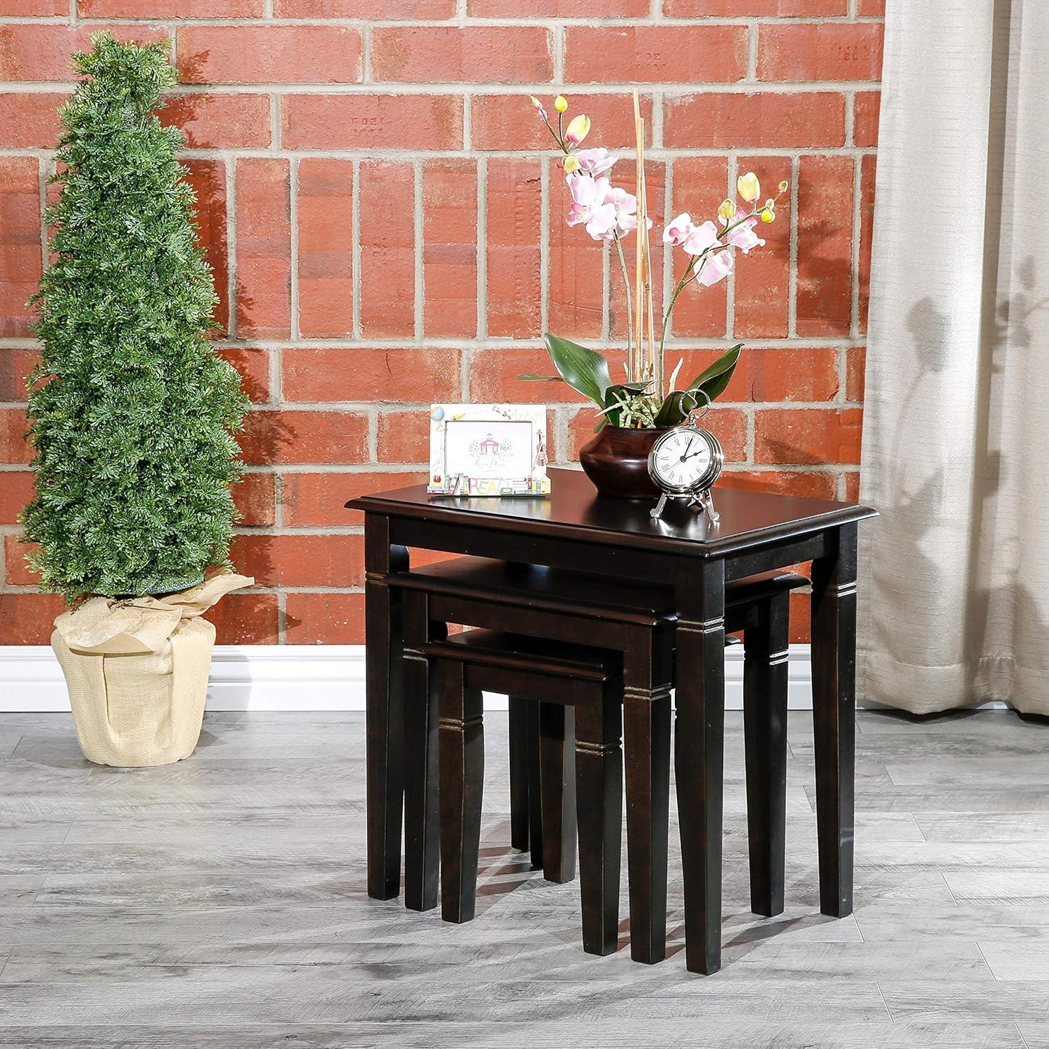 Espresso 3-Piece Wood Nesting Table Set