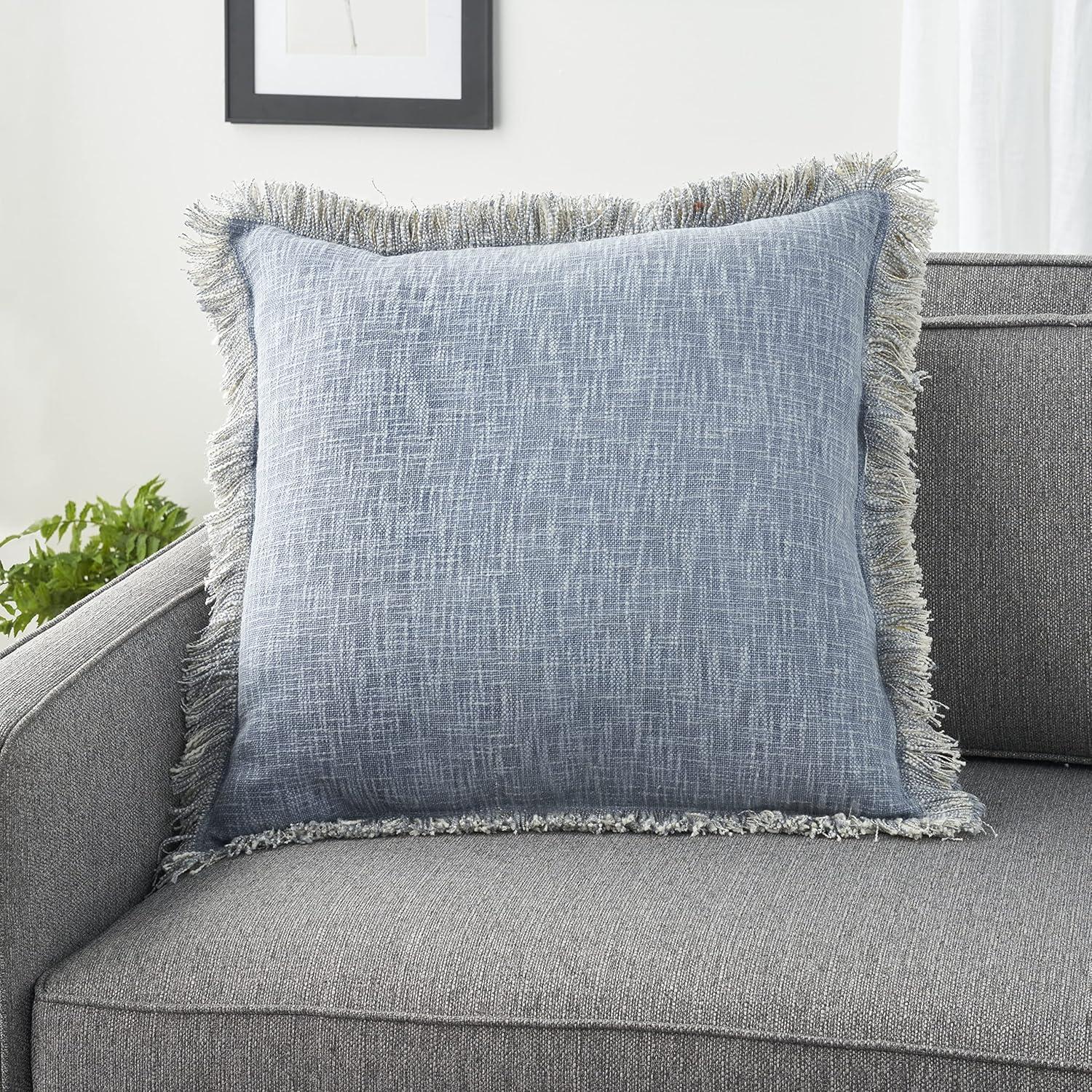 Nicolecurtis Fringed Cotton Throw Pillow