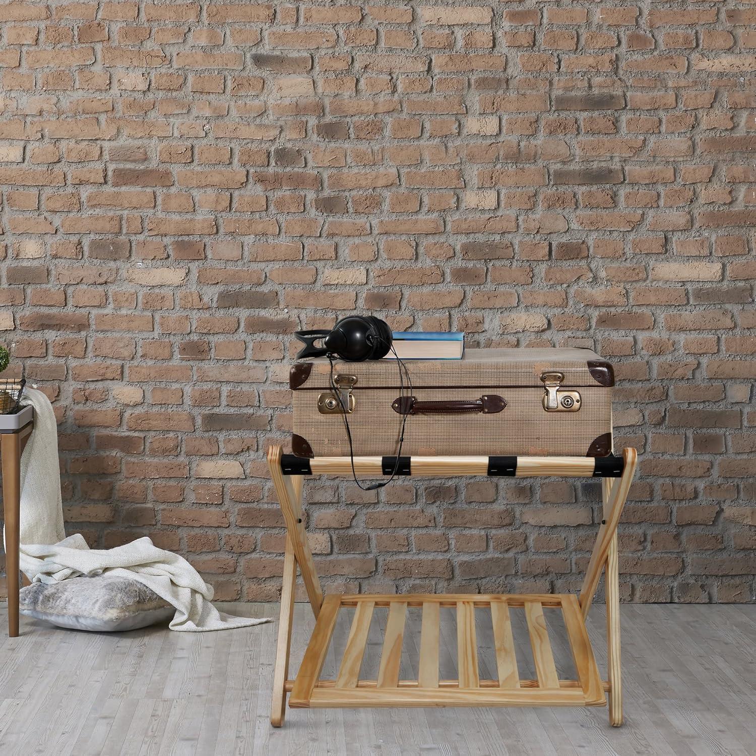 WRIWON Luggage Rack, 26.75" Wide with Shelf