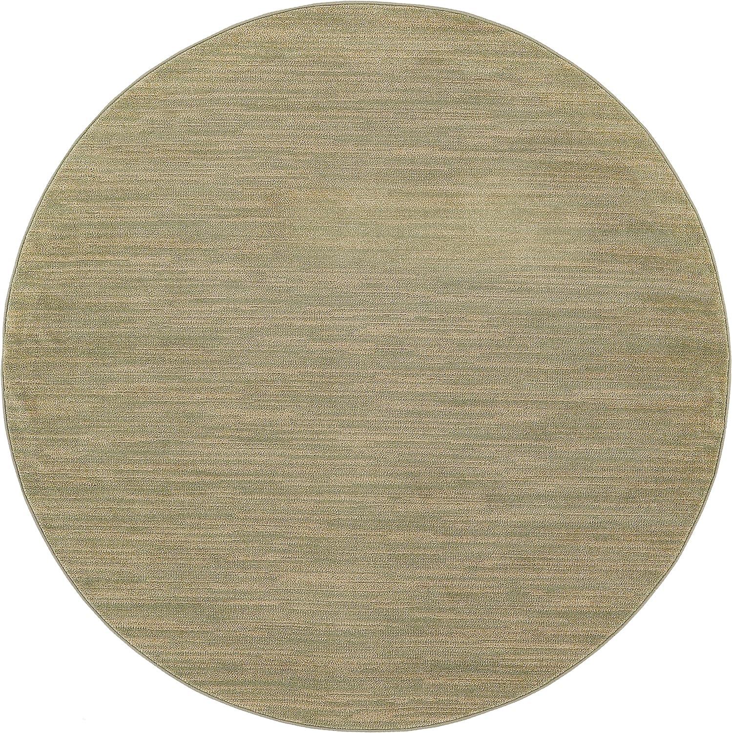 Nourison Essentials Solid Indoor/Outdoor Area Rug Green Gold 8'xRound