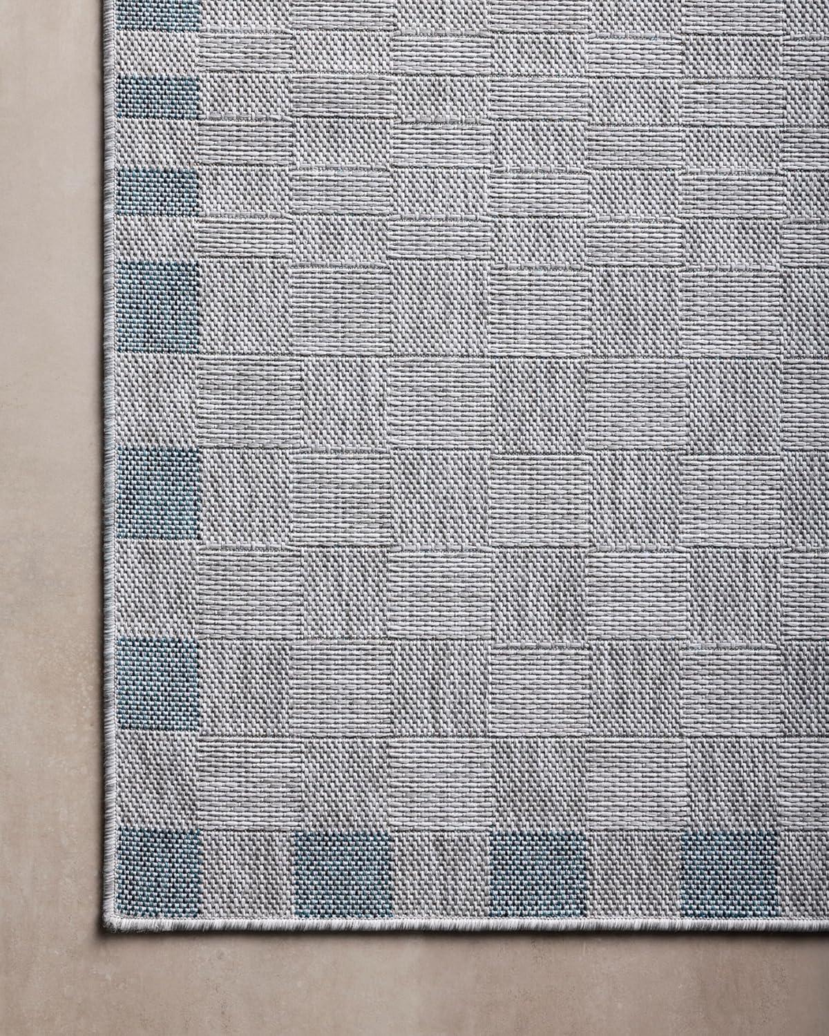 Topanga IV Indoor / Outdoor Rug by Amber Lewis x Loloi - Silver and Blue / 9'2" x 12'