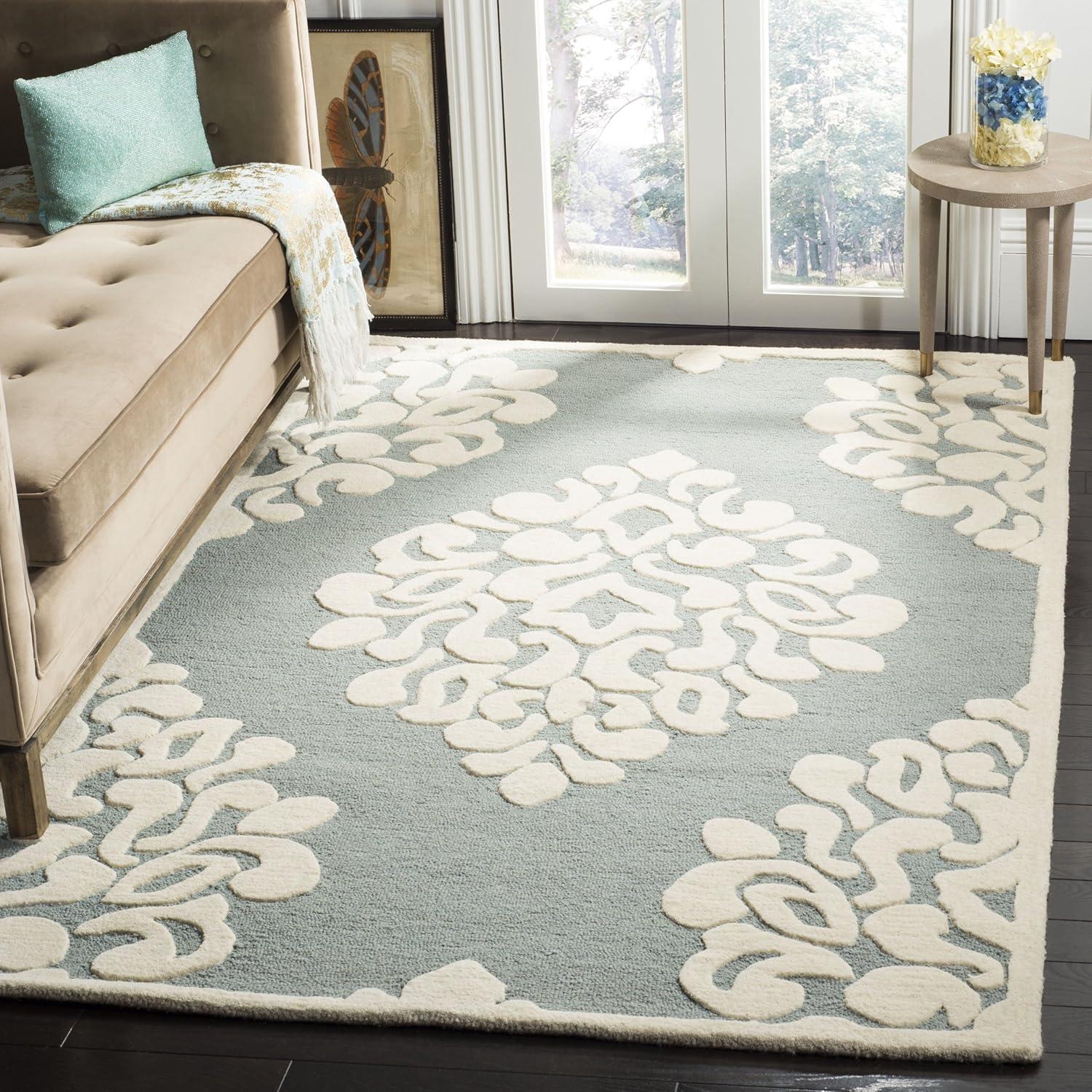 Floret Martha Stewart Hand Tufted Wool Damask Rug