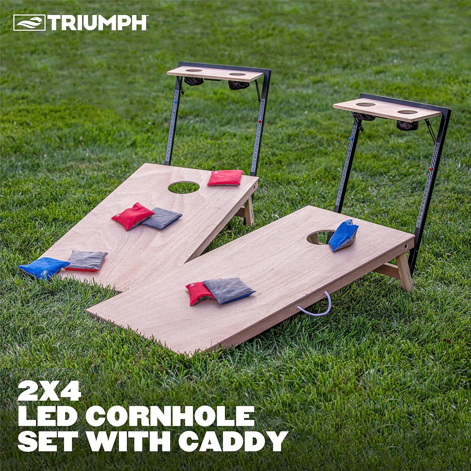 Regulation Size Cornhole Set with LED Lights and Caddy