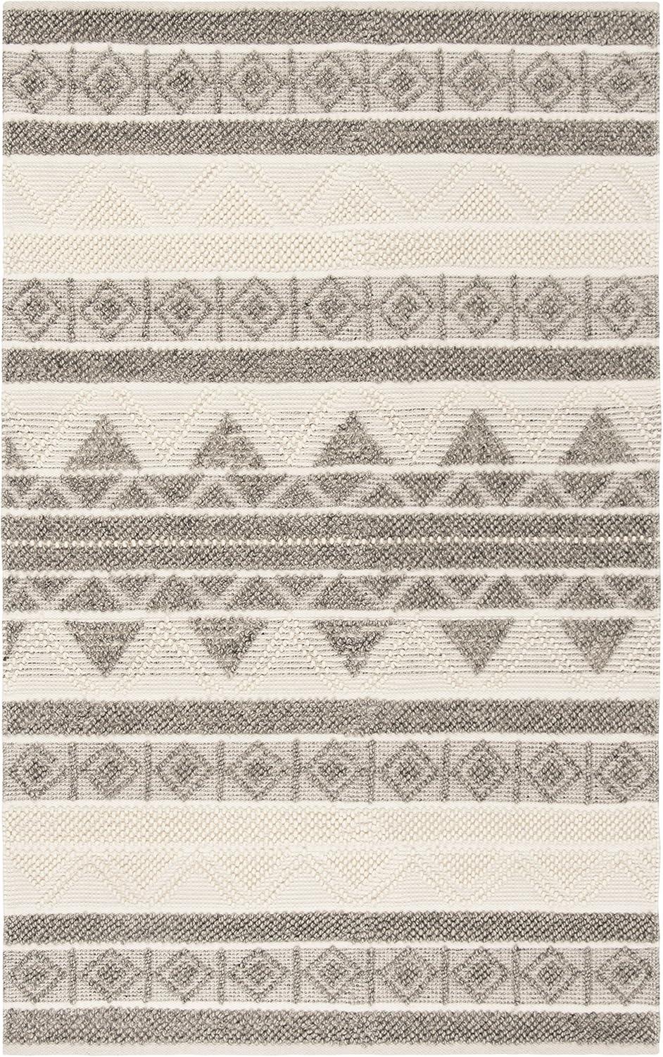 SAFAVIEH Natura Christabella Geometric Area Rug, Ivory/Grey, 5' x 8'