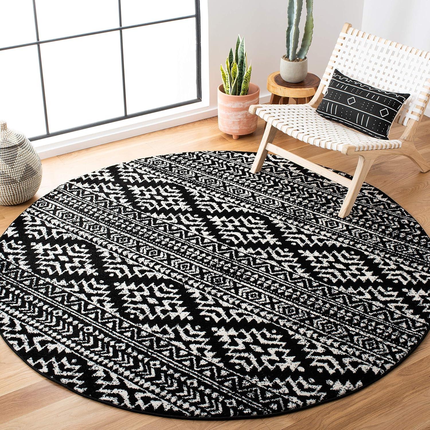 Tulum TUL272 Power Loomed Area Rug - Light Grey/Ivory - 3' round - Safavieh.