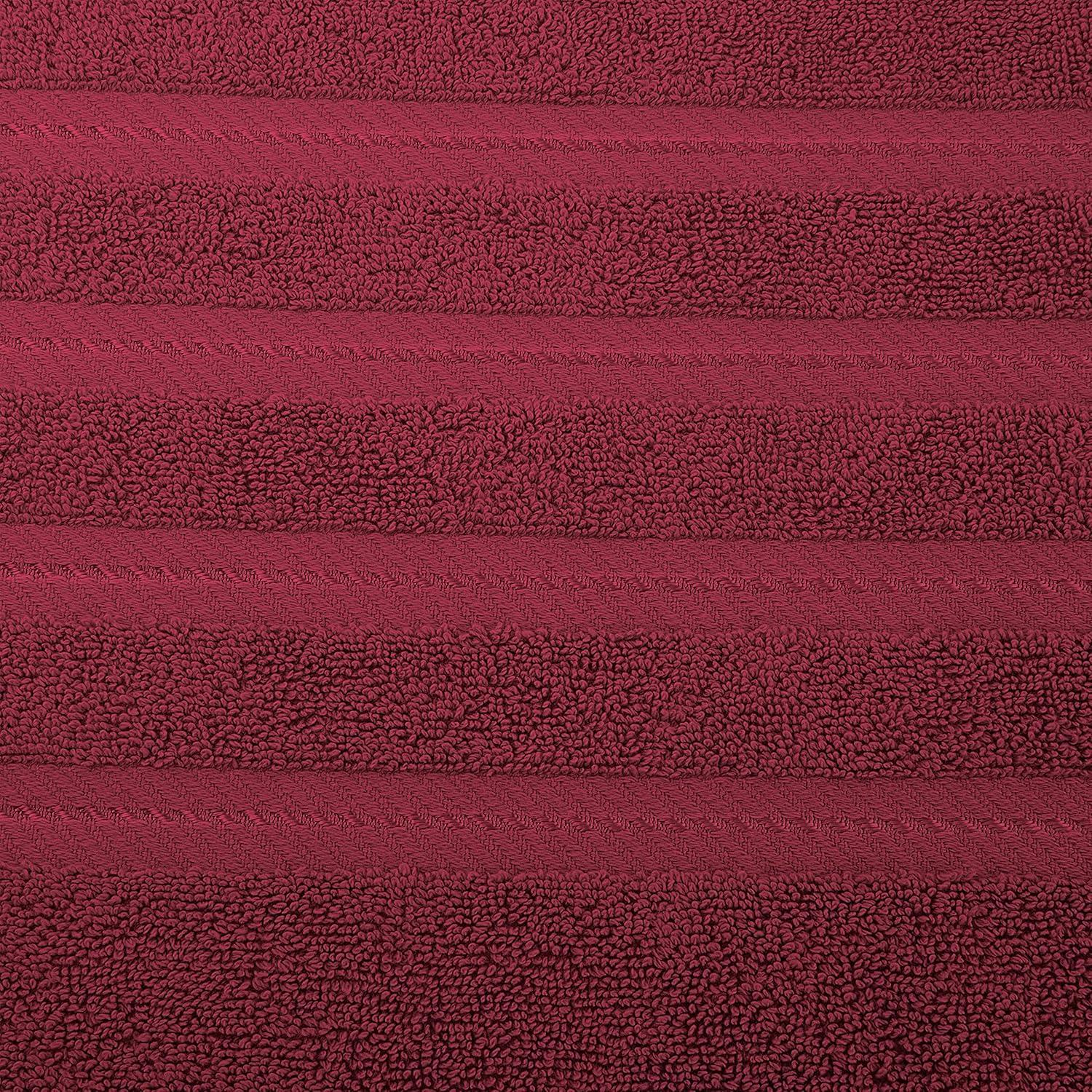 American Soft Linen 6 Piece Towel Set, 100% Cotton Bath Towels for Bathroom, Bordeaux Red