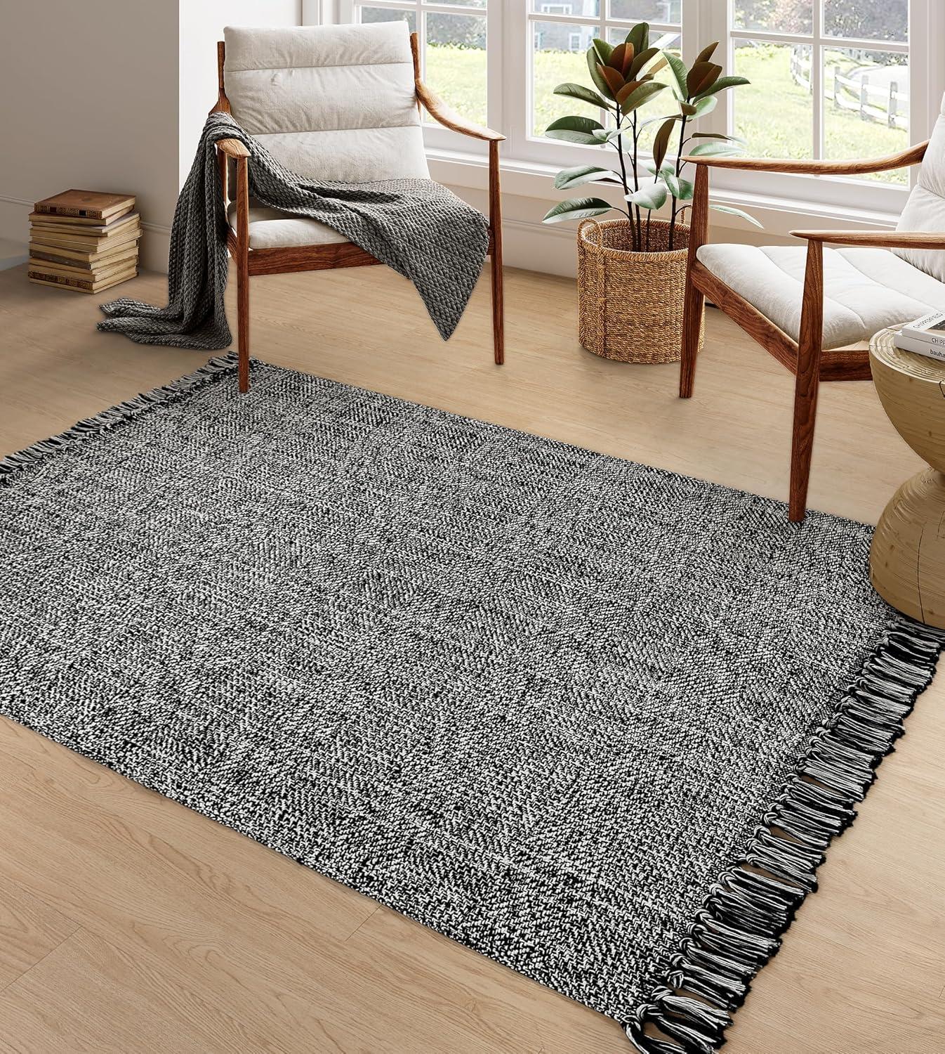 Bester Geometric Handmade Flatweave Cotton Area Rug