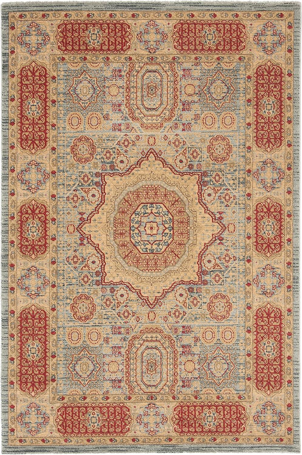 Mahal MAH622 Power Loomed Indoor Area Rug - Navy/Red - 6'7"x9'2" - Safavieh.