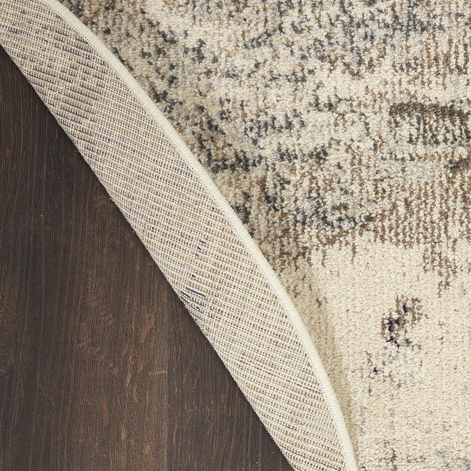 Nourison Celestial CES02 7'10" Round Ivory/Grey Area Rug