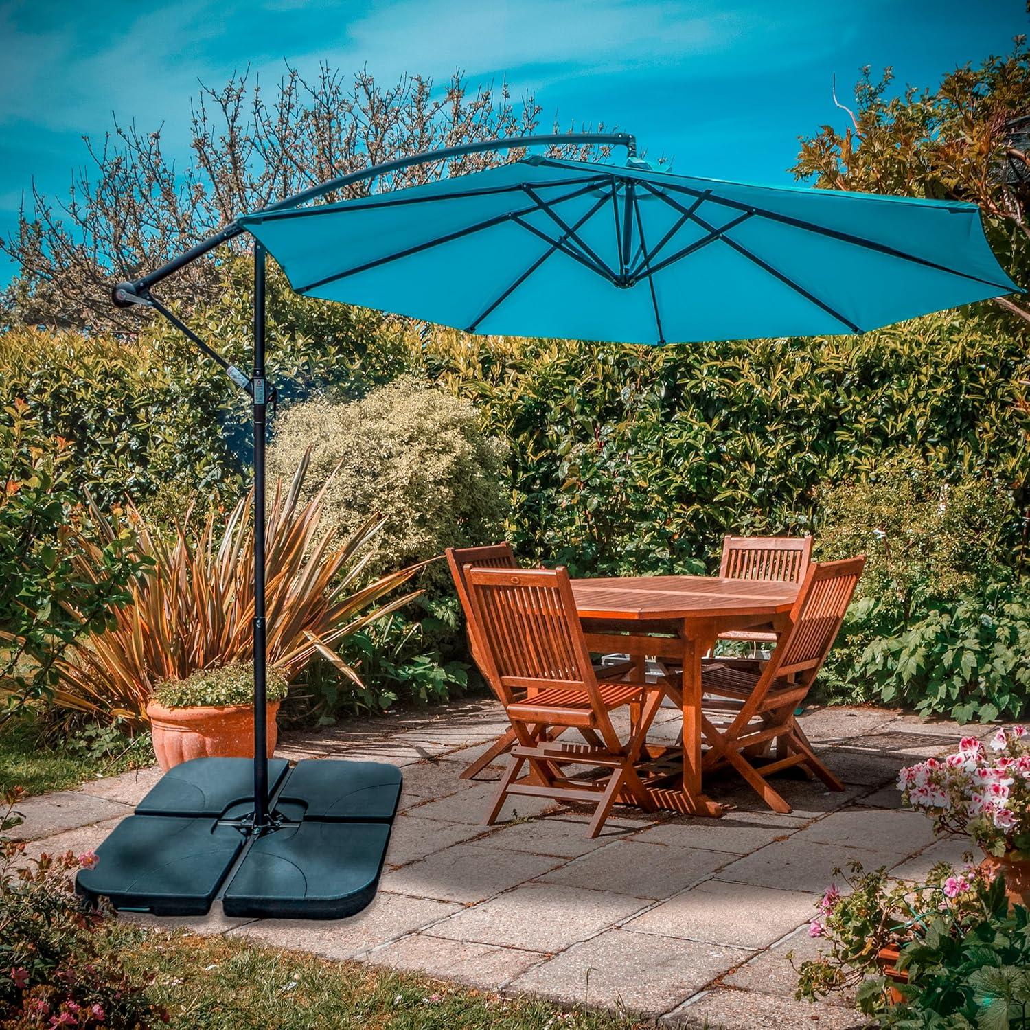 4-Piece Set Cantilever Umbrella Base Water Weights for Offset Umbrellas (Square Corner)