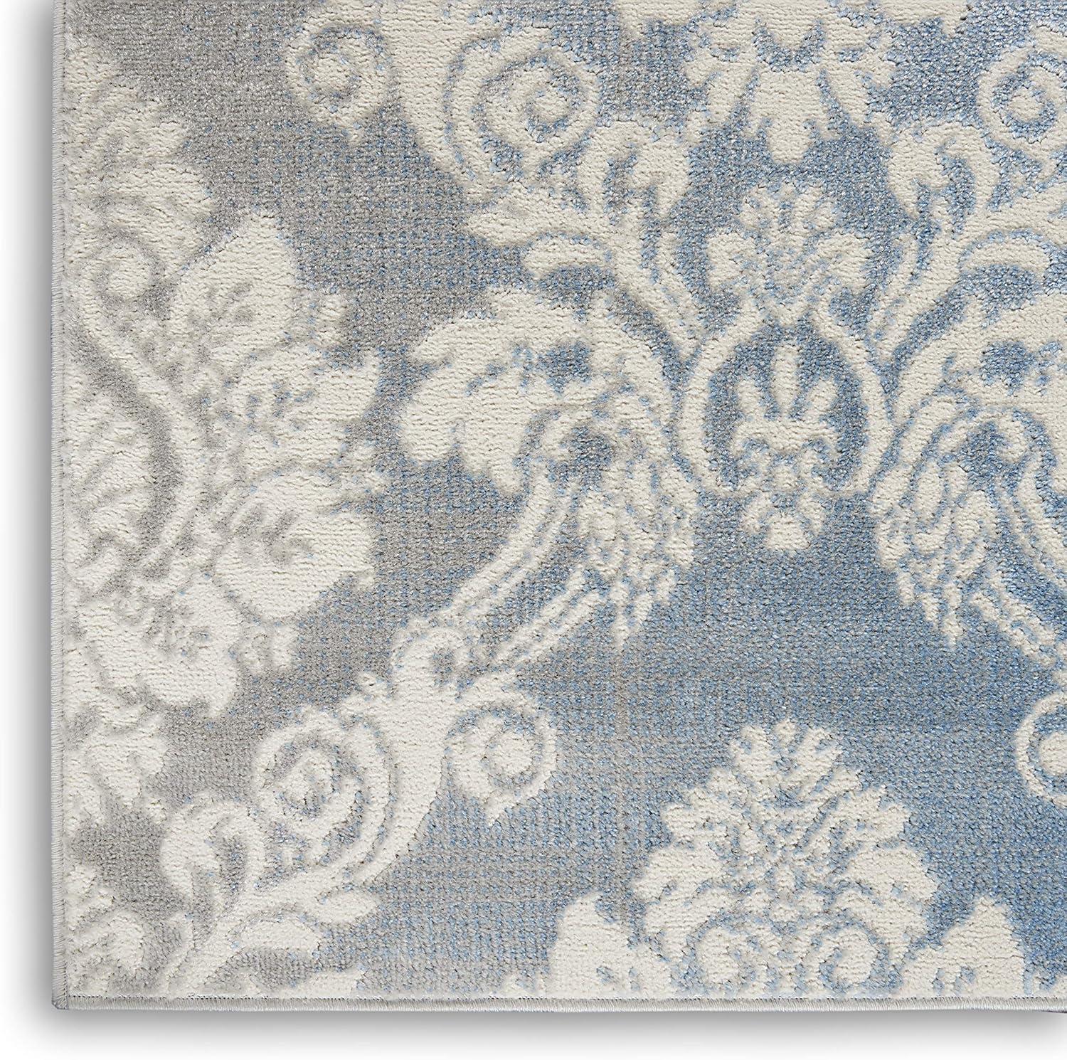 Nourison Elation ETN03 Indoor only Area Rug - Ivory Blue 5'3" x 7'3"