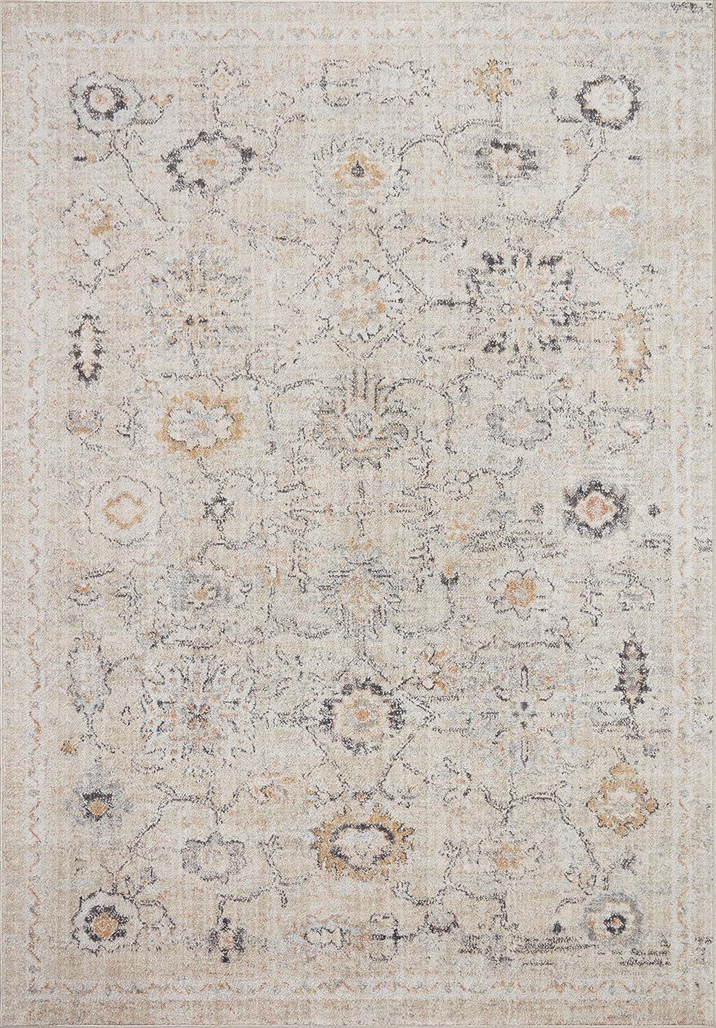 Loloi II Monroe Oriental Machine Woven Polyester Area Rug in Gray/Ivory