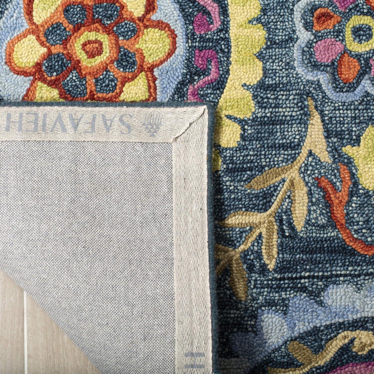 Suzani SZN374 Hand Hooked Indoor Area Rug - Blue/Multi - 8'x10' - Safavieh