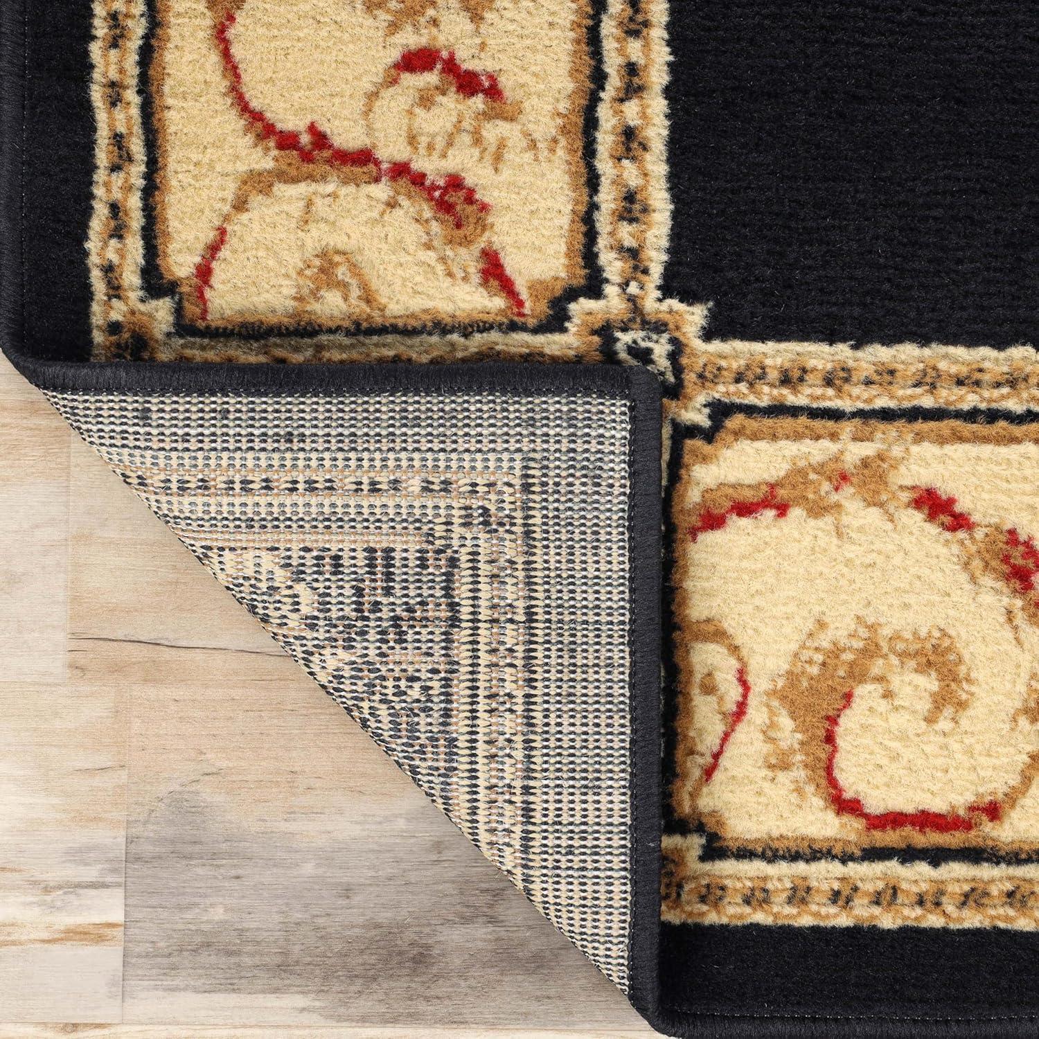 Superior Classic Elegant Floral Medallion Power-Loomed Indoor Area Rug, Midnight Blue, 4' x 6'