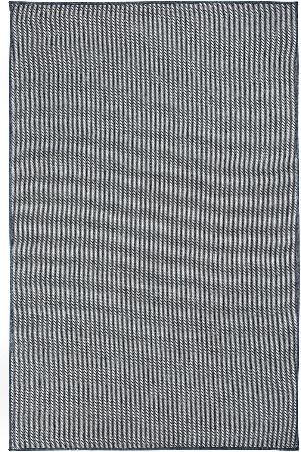 Modern Blue 5' x 7' Synthetic Flat Woven Indoor/Outdoor Rug