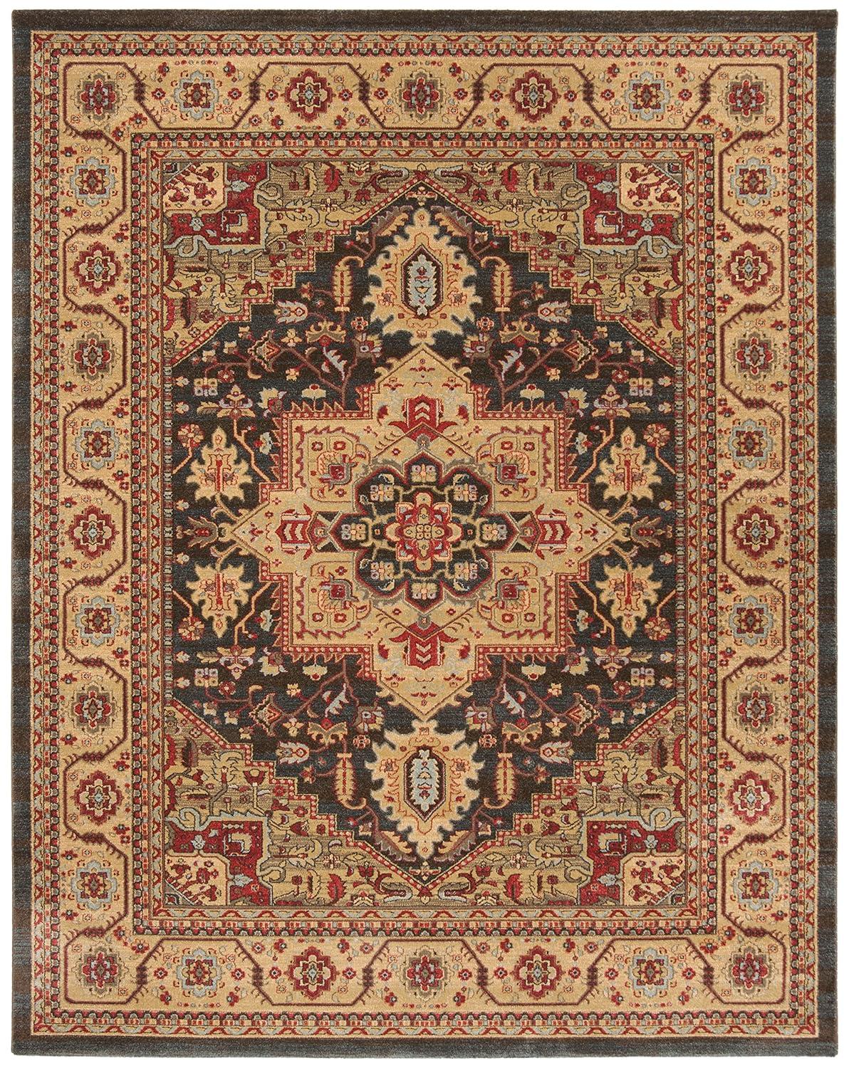 Mahal MAH656 Power Loomed Indoor Area Rug - Navy/Natural - 8'x10' - Safavieh.