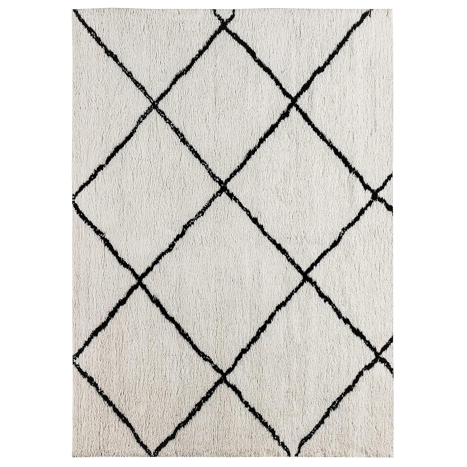 Flash Furniture Roxy Shag Style Diamond Trellis Area Rug - 8' x 10' - Ivory
