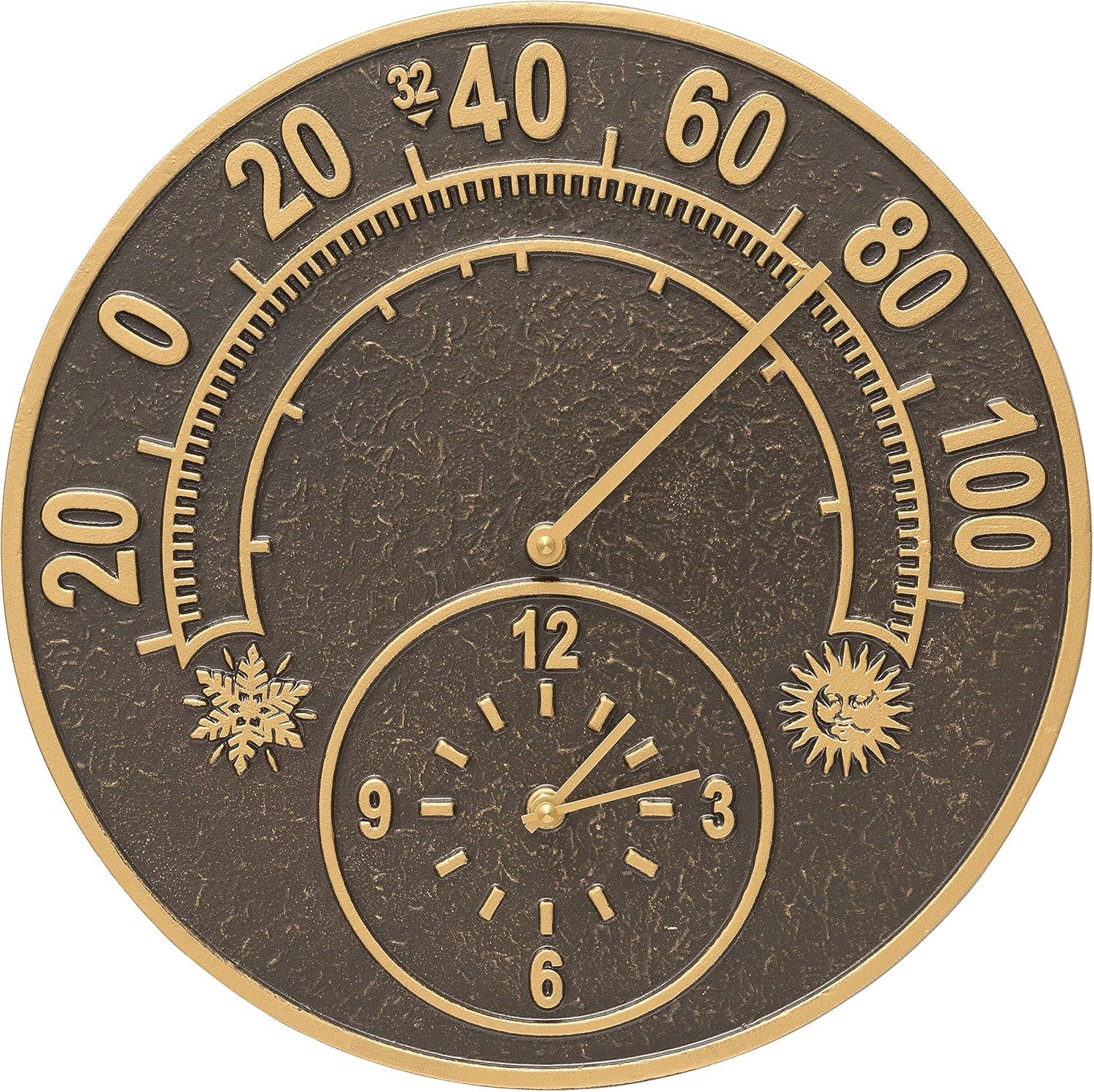 Whitehall Solstice Thermometer Outdoor Wall Clock