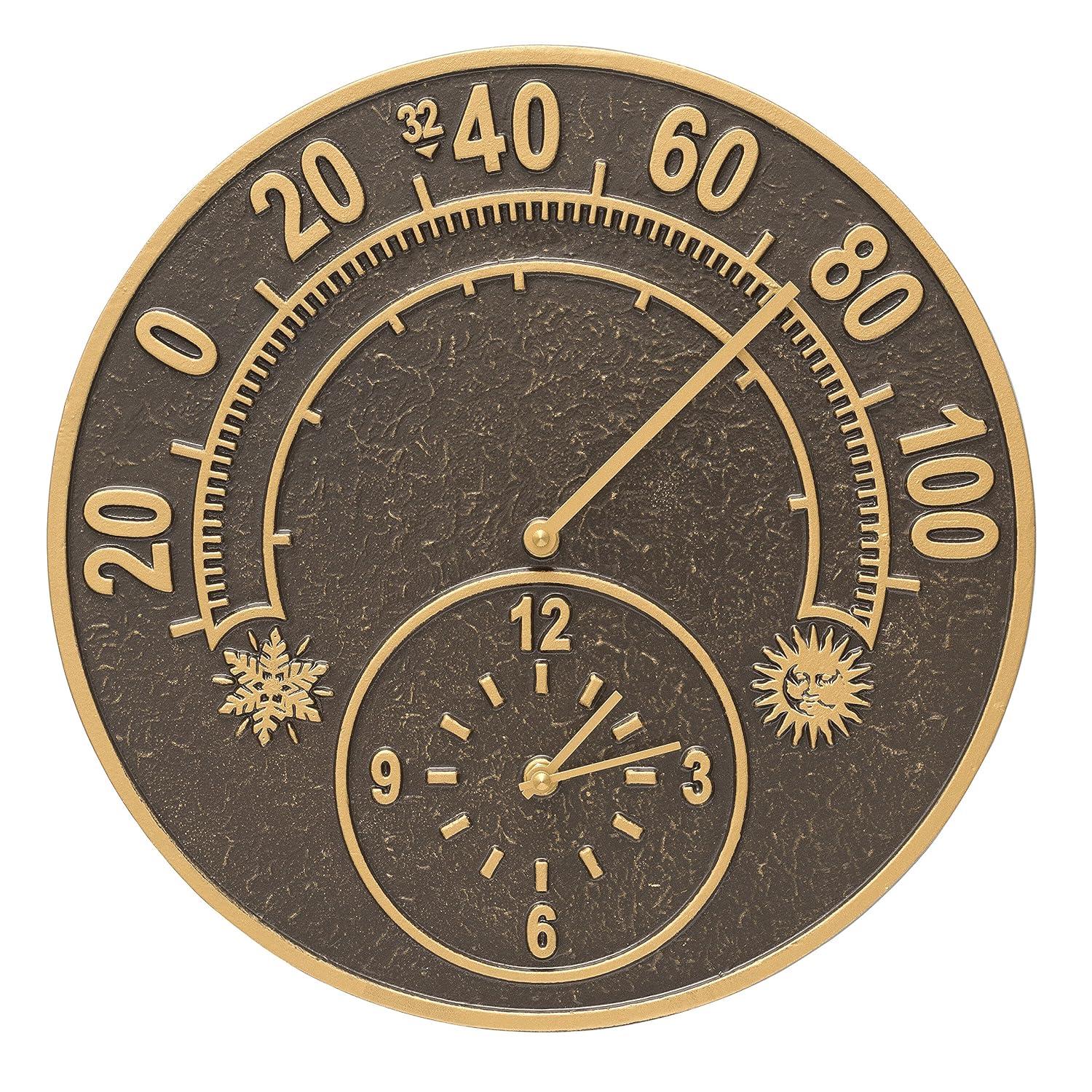 Whitehall Solstice Thermometer Outdoor Wall Clock
