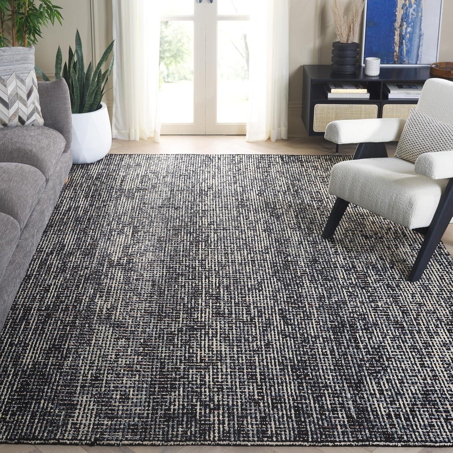 Abstract ABT468 Handmade Indoor Area Rug - Black/Grey - 8'x10' - Safavieh