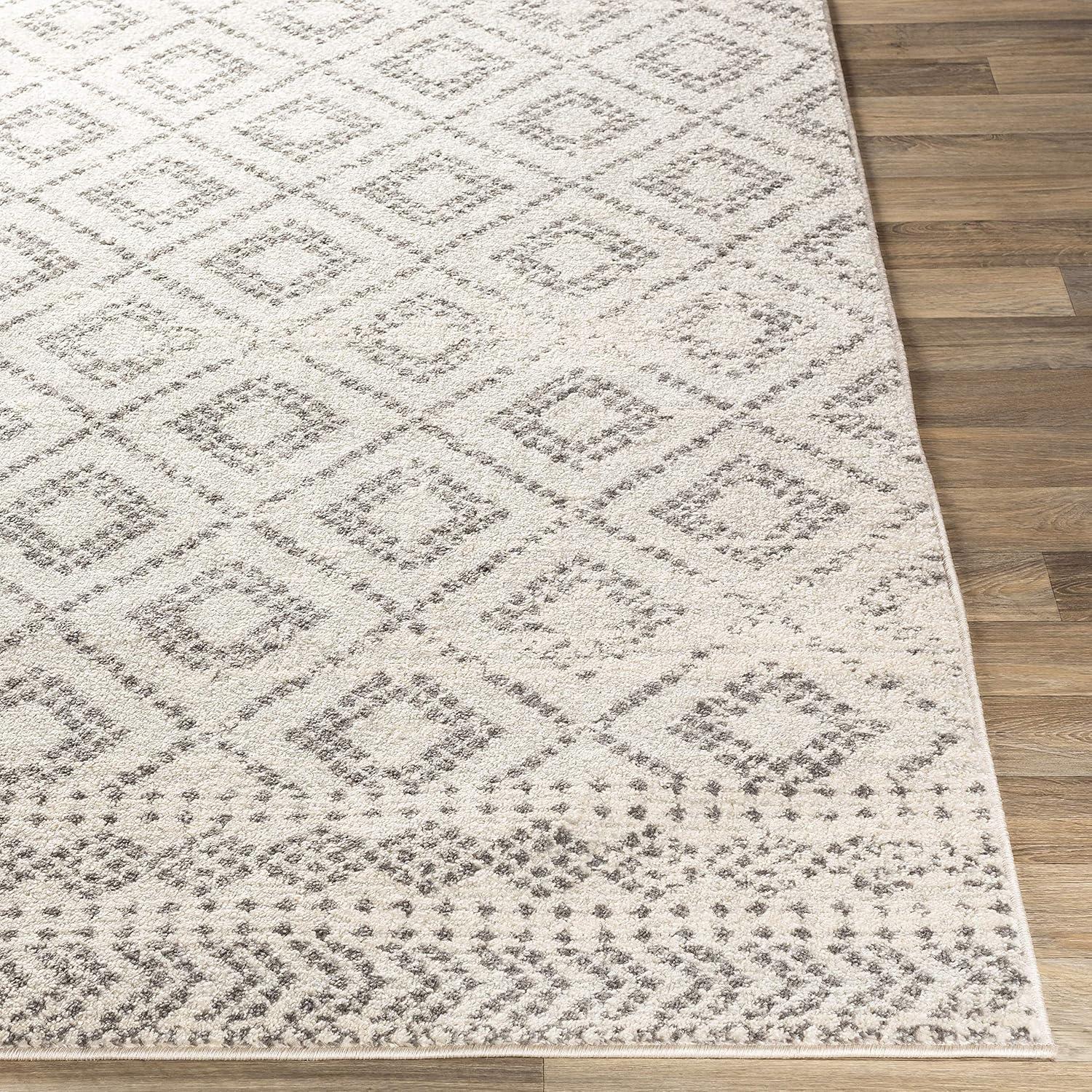 Light Gray Synthetic 8' x 10' Bohemian Area Rug