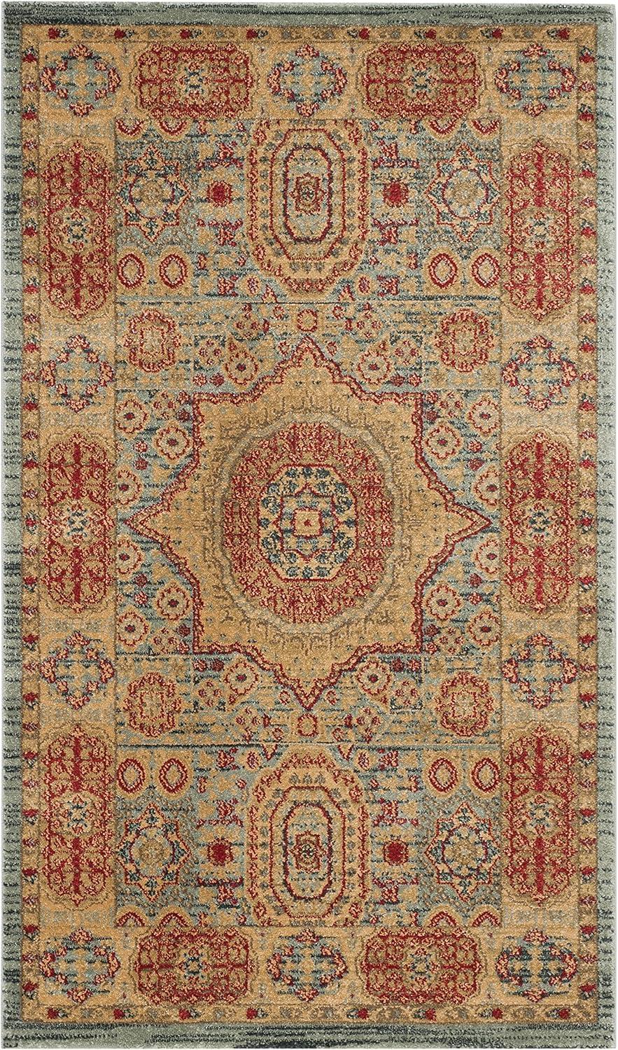 Mahal MAH622 Power Loomed Indoor Accent Rug - Navy/Red - 3'x5' - Safavieh.