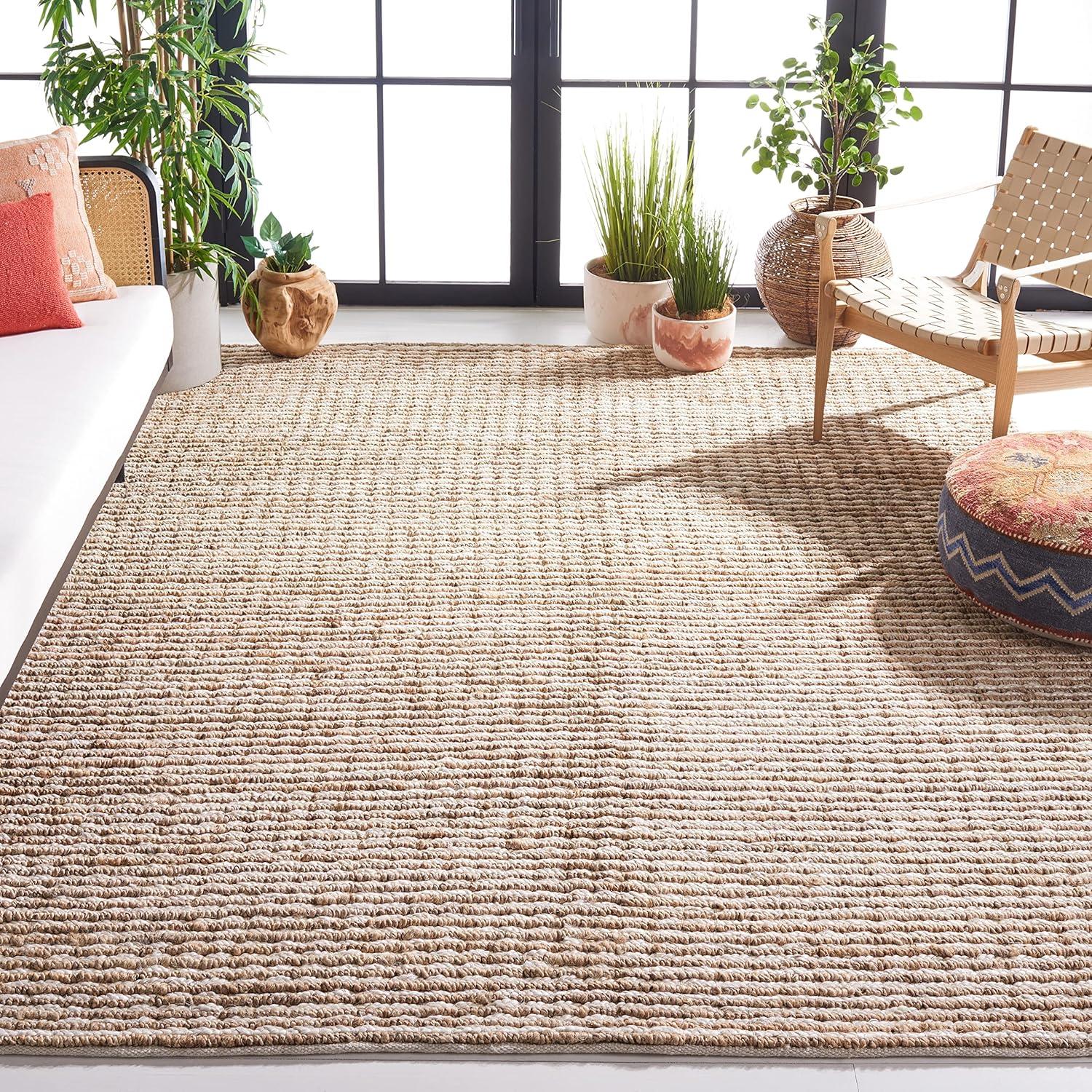 Natural Fiber NF750 Hand Woven Indoor Area Rug - Natural/Ivory - 8'x10' - Safavieh