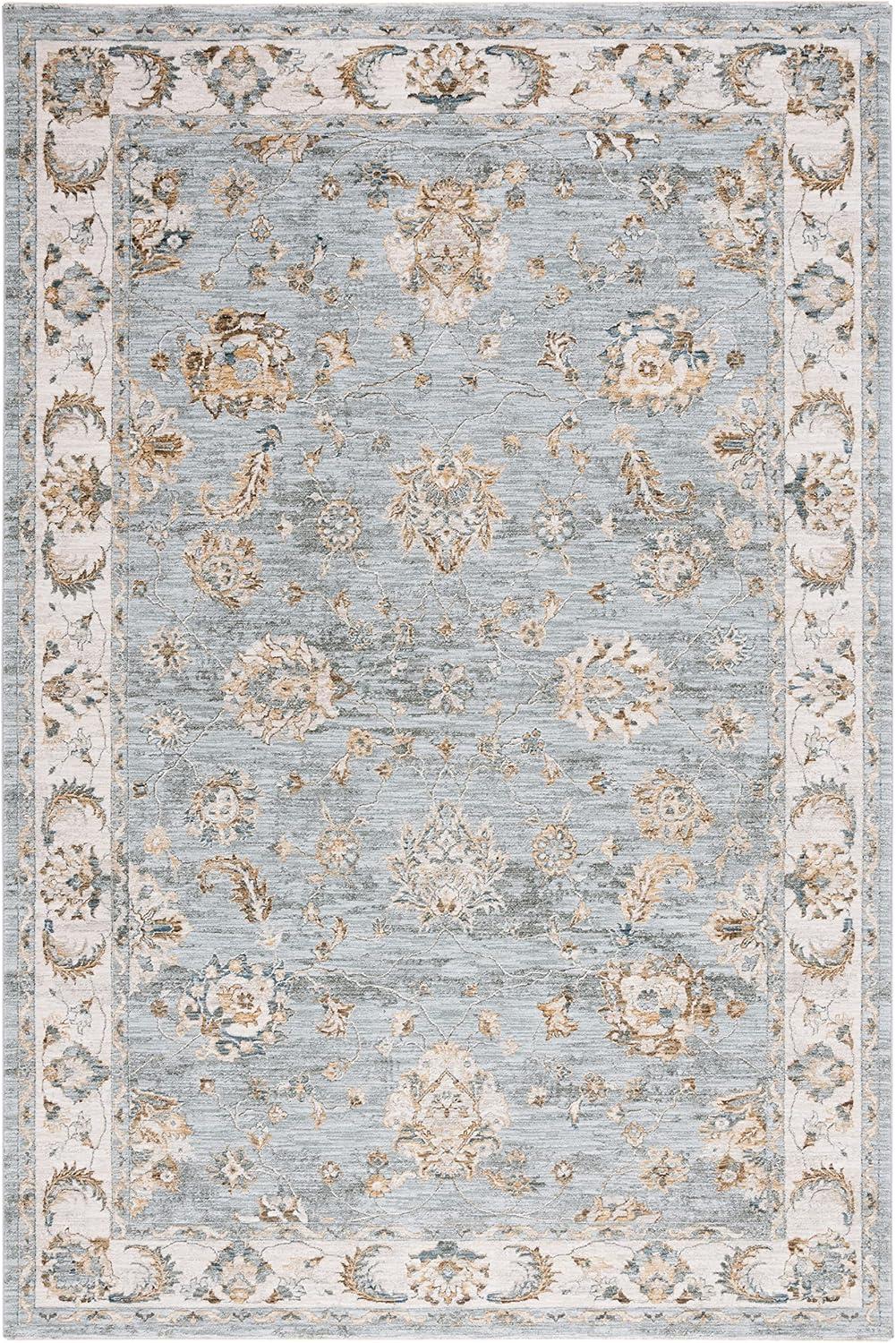 Hamilton HLT106 Power Loomed Area Rug - Blue/Gold - 8'x10' - Safavieh.