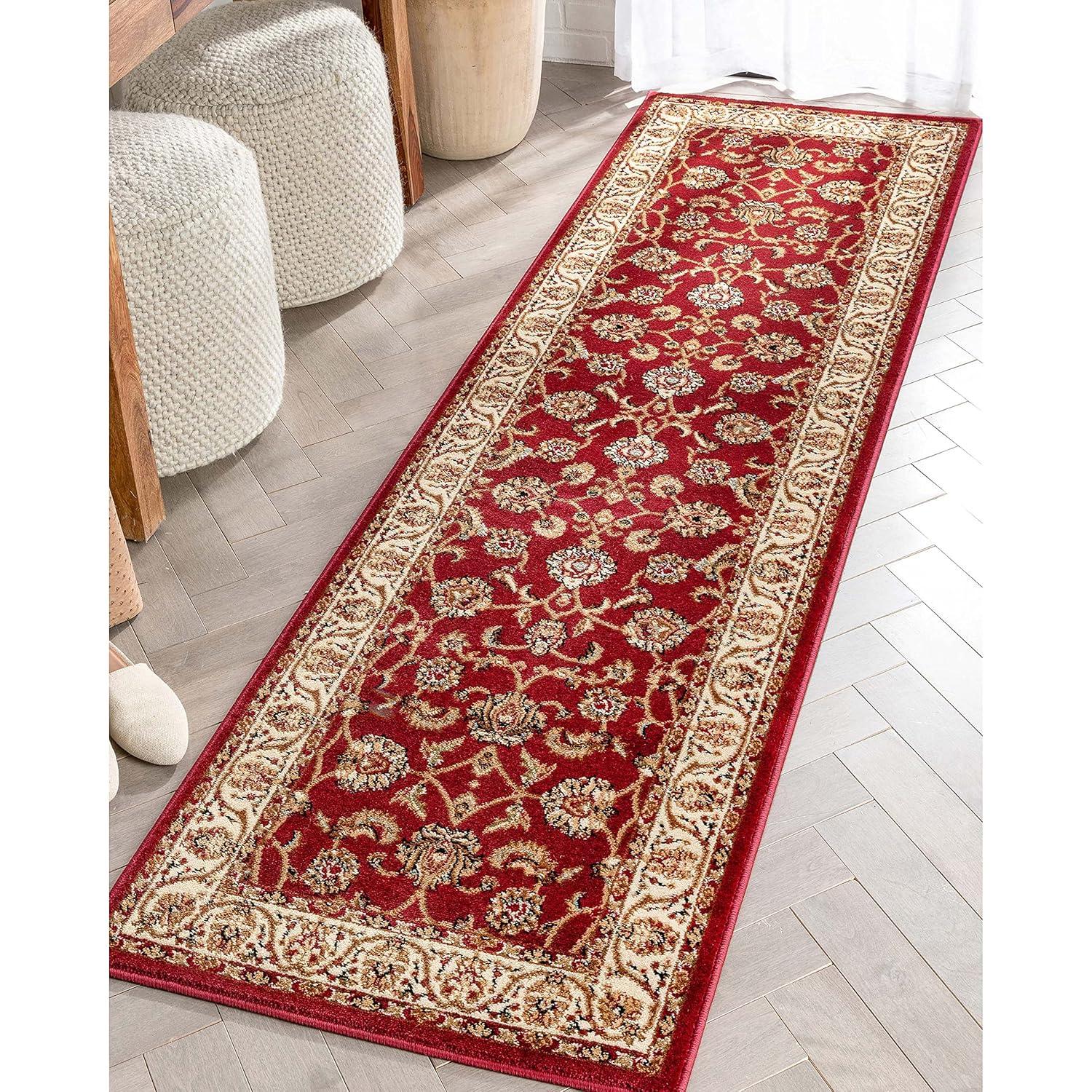 Noble Sarouk Red Persian Floral Oriental Formal Traditional Rug 3x10 ( 2'7" x 9'6" Runner ) Modern Contemporary Transitional Soft Rug