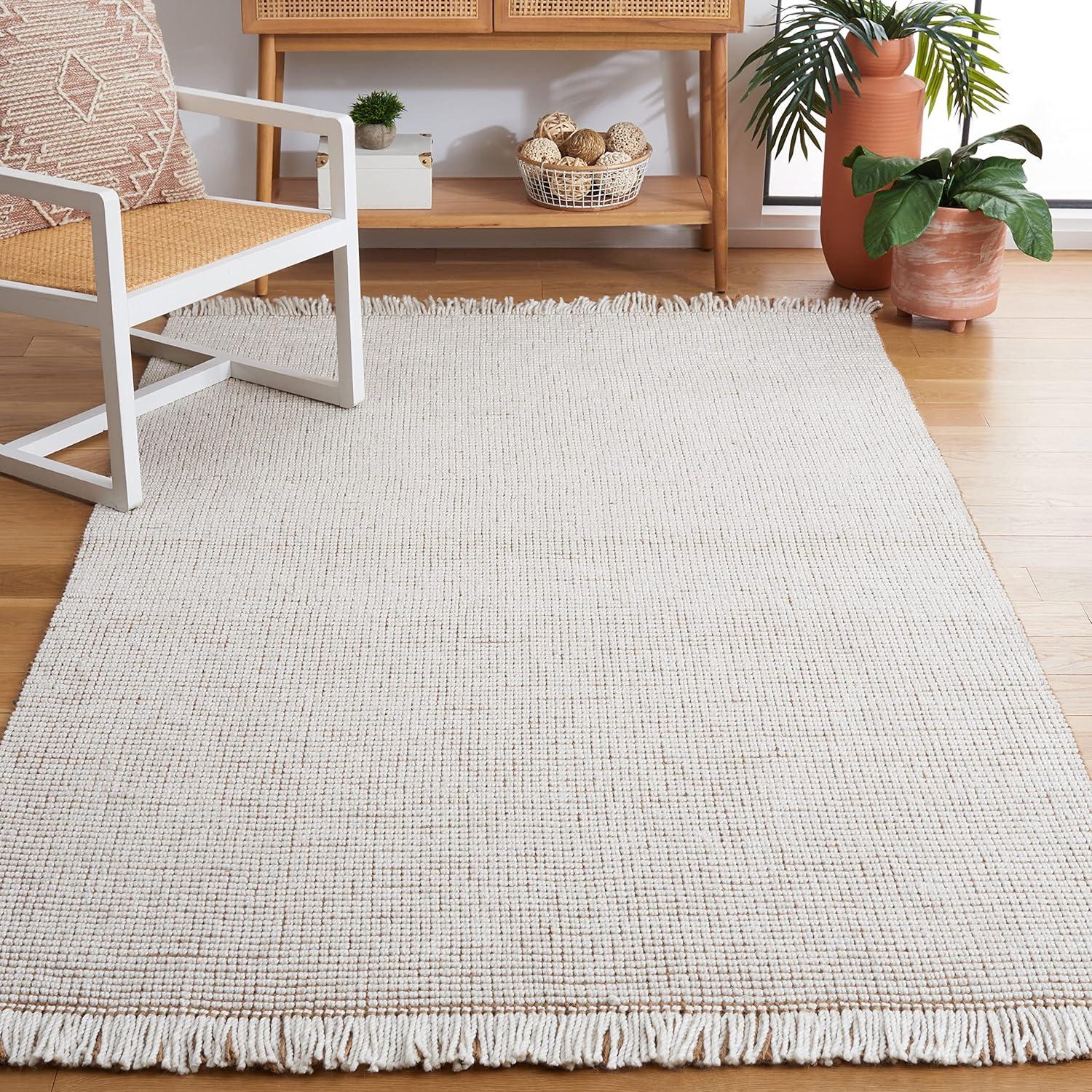 Natural Fiber NF826 Hand Woven Indoor Area Rug - Ivory/Natural - 4'x6' - Safavieh