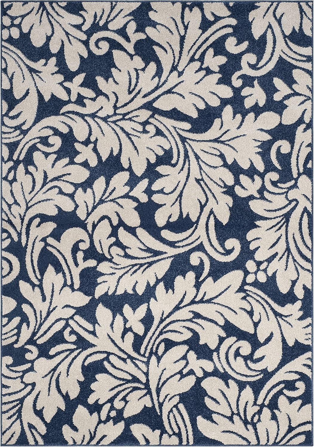 Amherst AMT425 Power Loomed Indoor Area Rug - Navy/Ivory - 4'x6' - Safavieh