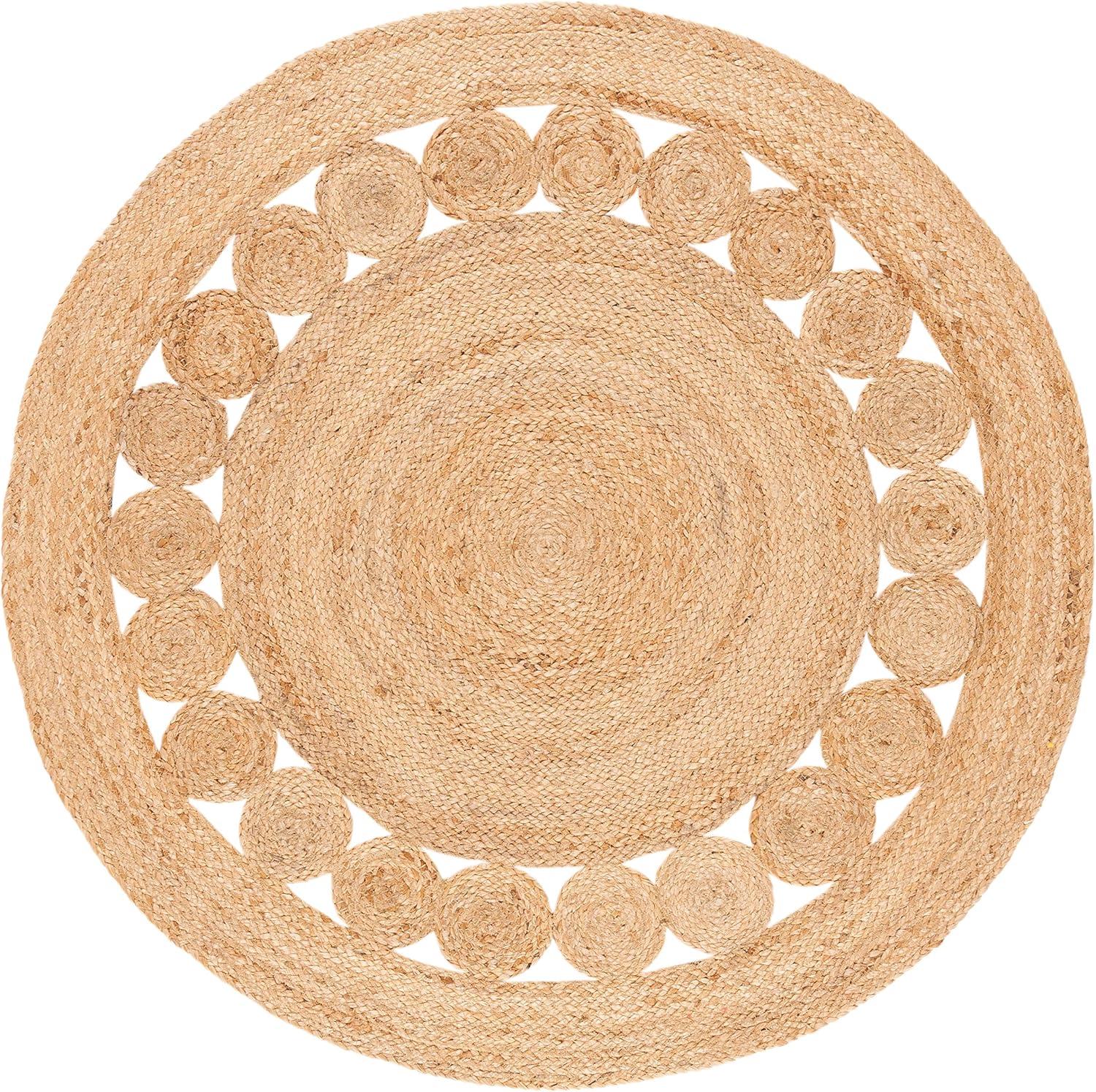 Natural Fiber NFB306 Hand Woven Area Rug - Natural - 4' round - Safavieh.