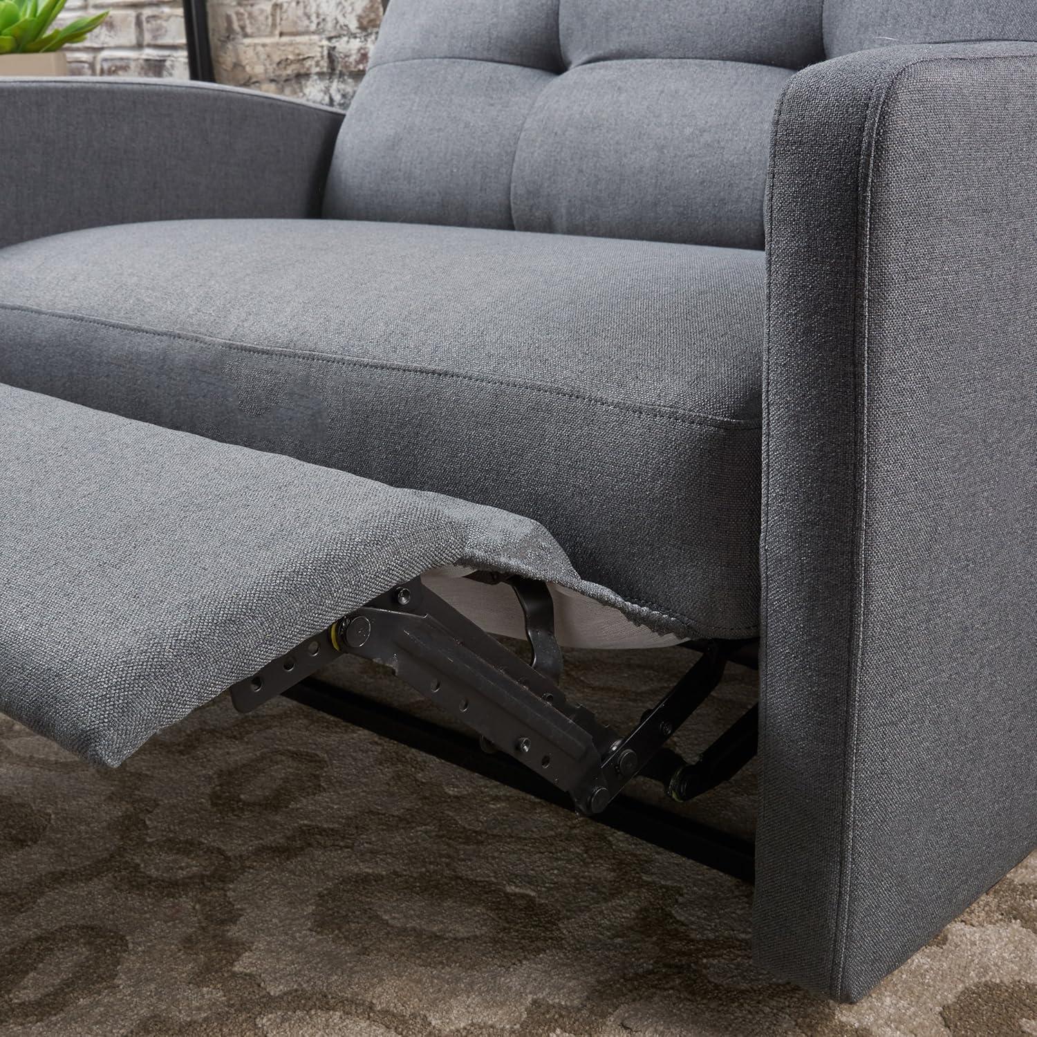 Halima 2-Seater Recliner - Charcoal - Christopher Knight Home: Precision Mechanism, Polyester Upholstery