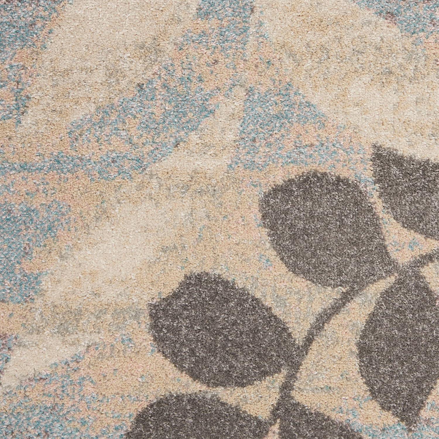 Nourison Tranquil Distressed Farmhouse Botanical Area Rug