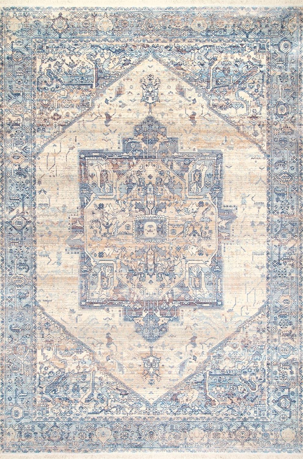 Nuloom Harriet Vintage Medallion Fringe Area Rug