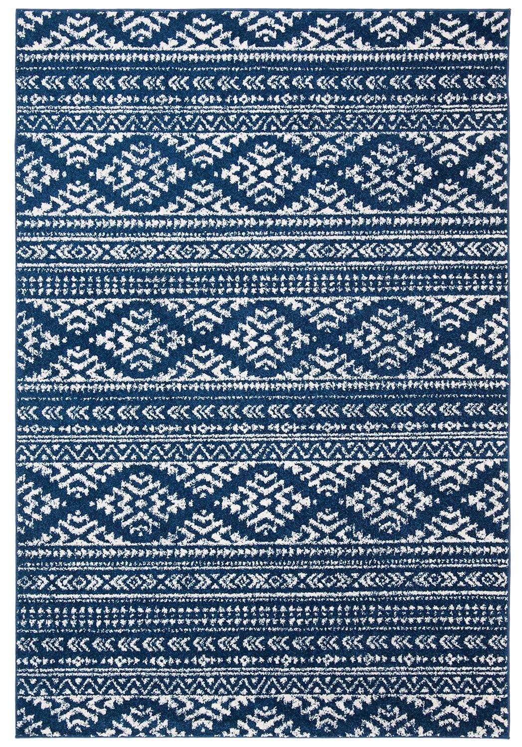 Tulum TUL272 Power Loomed Indoor Area Rug - Navy/Ivory - 5'3"x7'6" - Safavieh