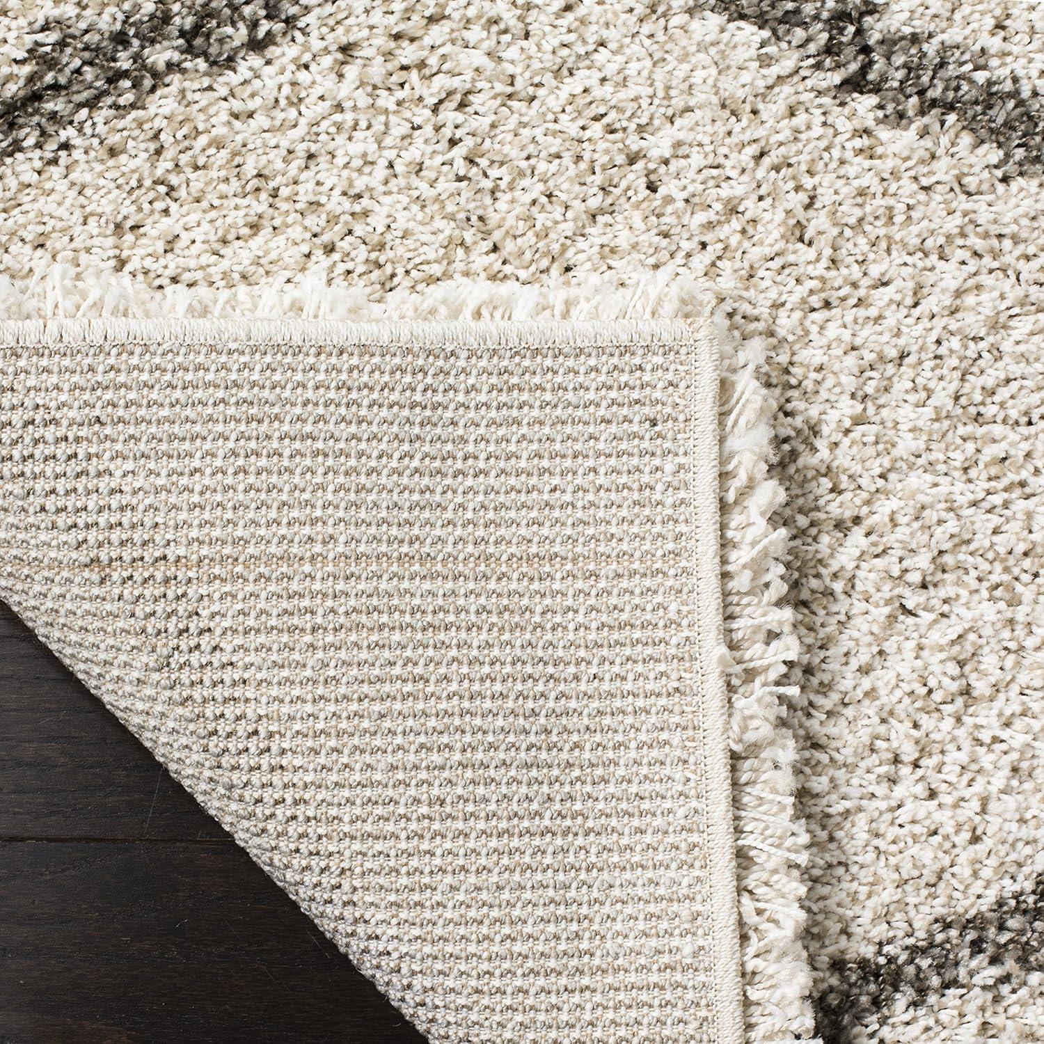 Hudson Shag SGH280 Power Loomed Indoor Area Rug - Ivory/Grey - 5'3"x7'6" - Safavieh