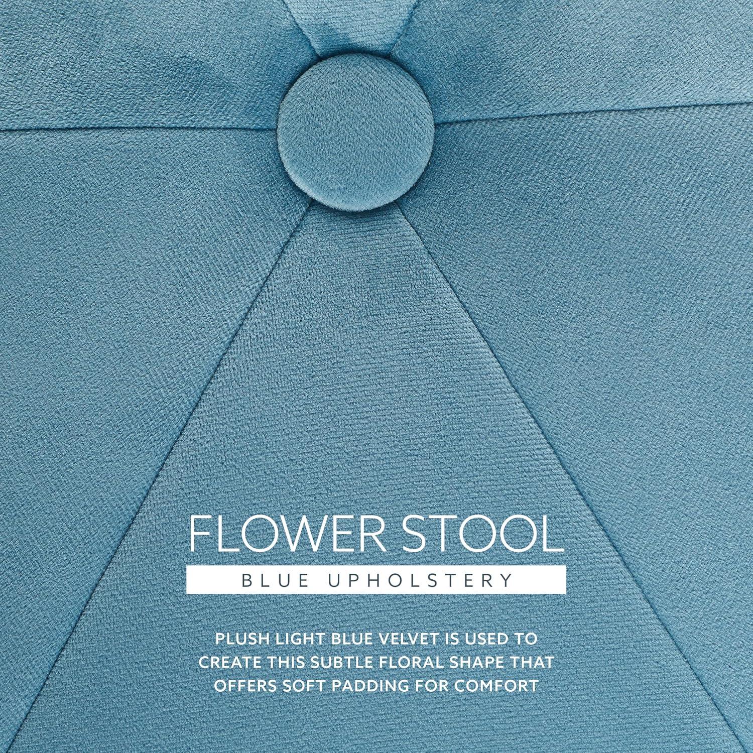 Ciara Flower Cushioned Vanity Stool