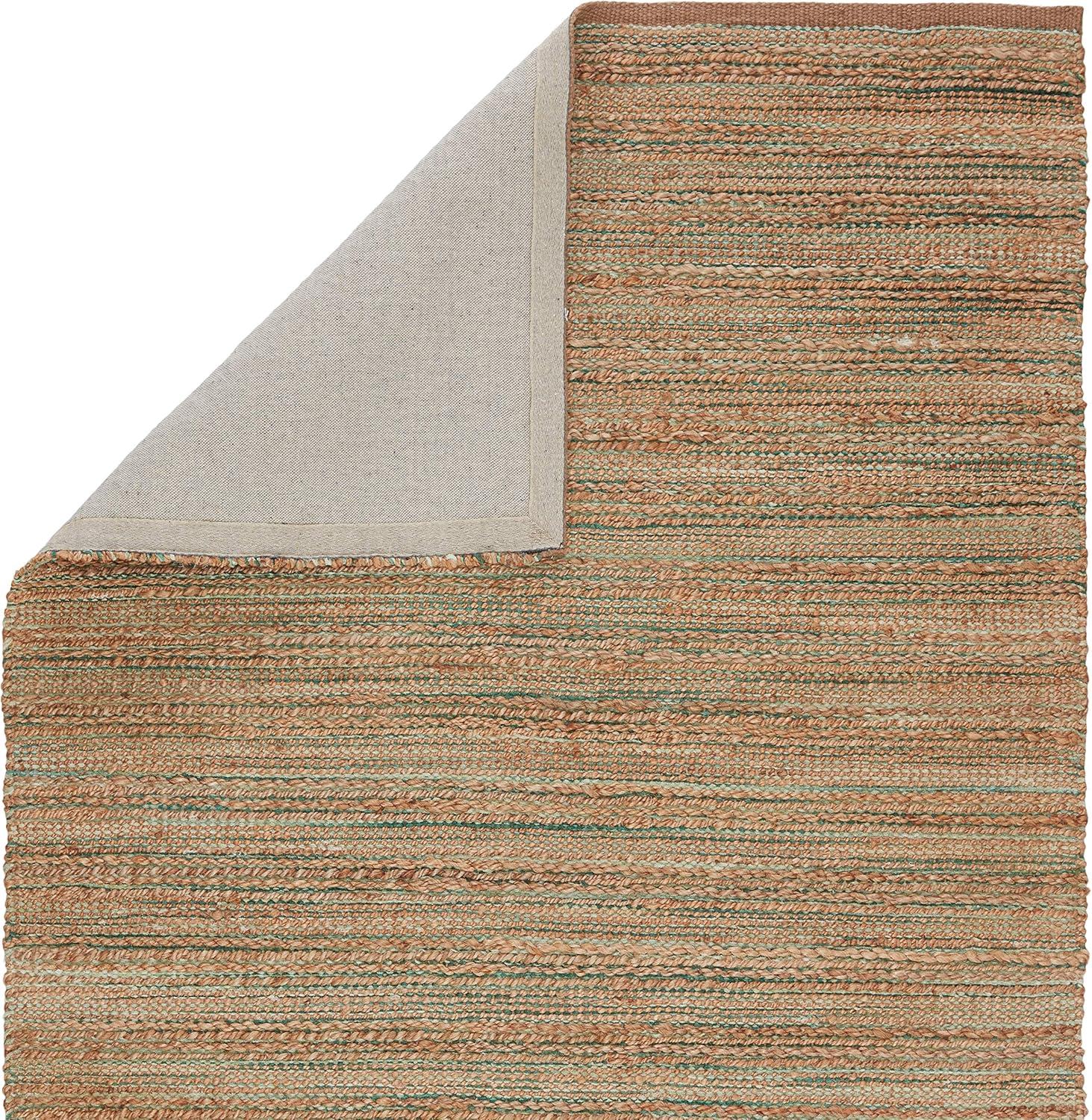 Almond Buff Coastal Hand-Knotted Jute Area Rug, 3'6"x5'6"