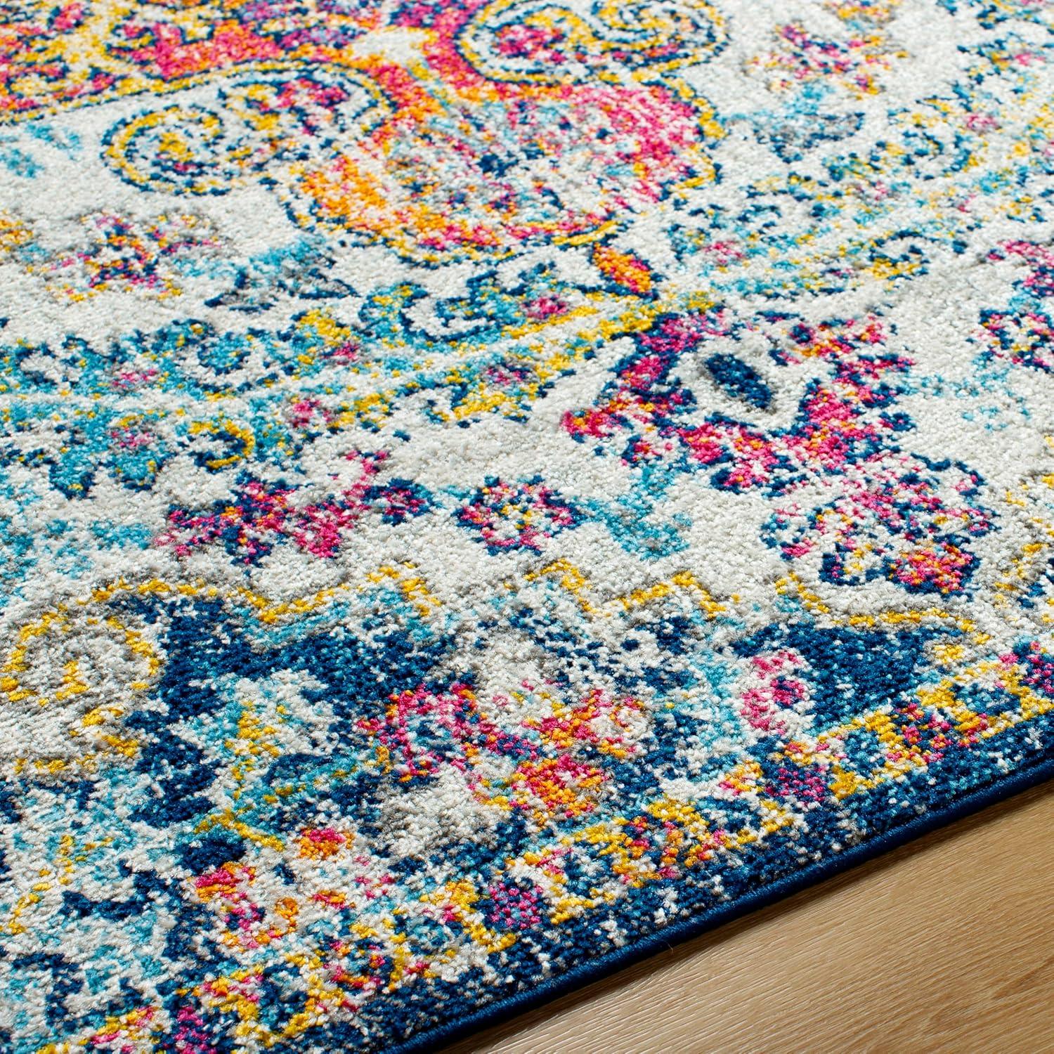 Livabliss 7'10"x10'3" Abby Traditional Rugs Aqua: Medium Pile, Stain & Fade-Resistant, Indoor Use