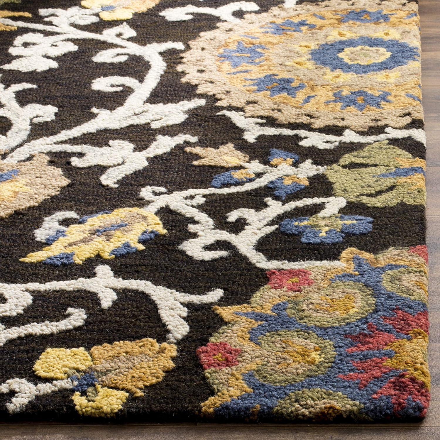 Blossom BLM401 Hand Tufted Area Rug - Charcoal/Multi - 3'x5' - Safavieh.