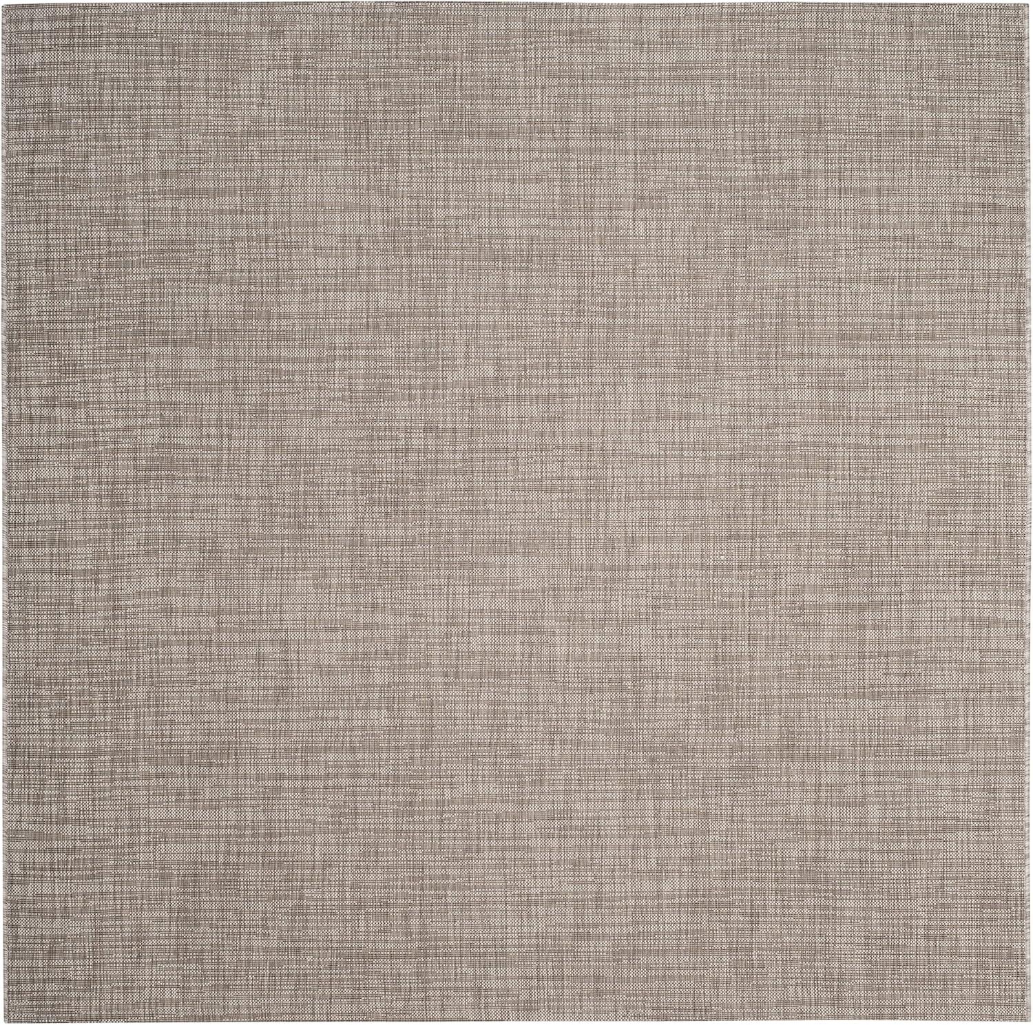 Taupe Gray Square Synthetic Outdoor Area Rug