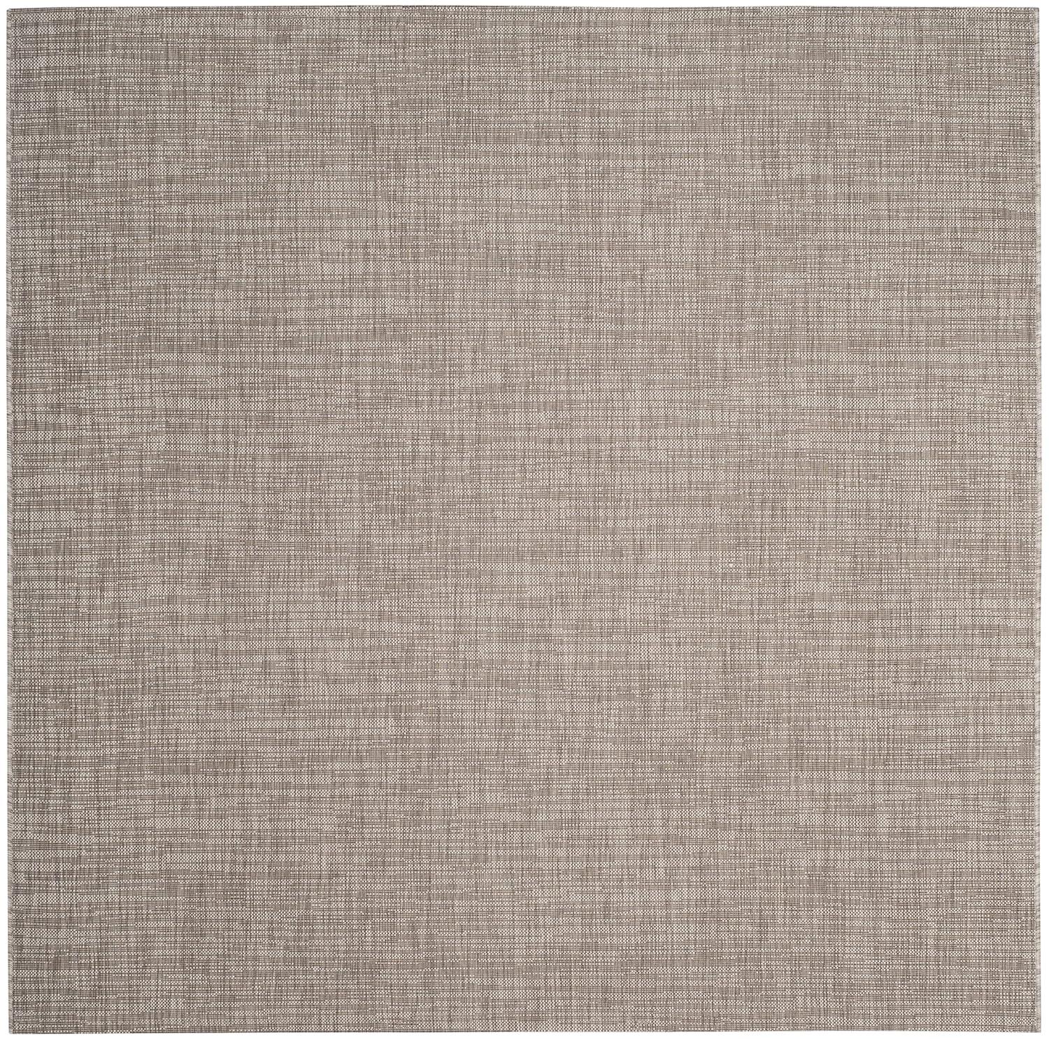 Courtyard CY8576 UV & Stain Resistant Non-Shedding Power Loomed Indoor/Outdoor Area Rug - Light Brown - 6'7"x6'7" - Safavieh
