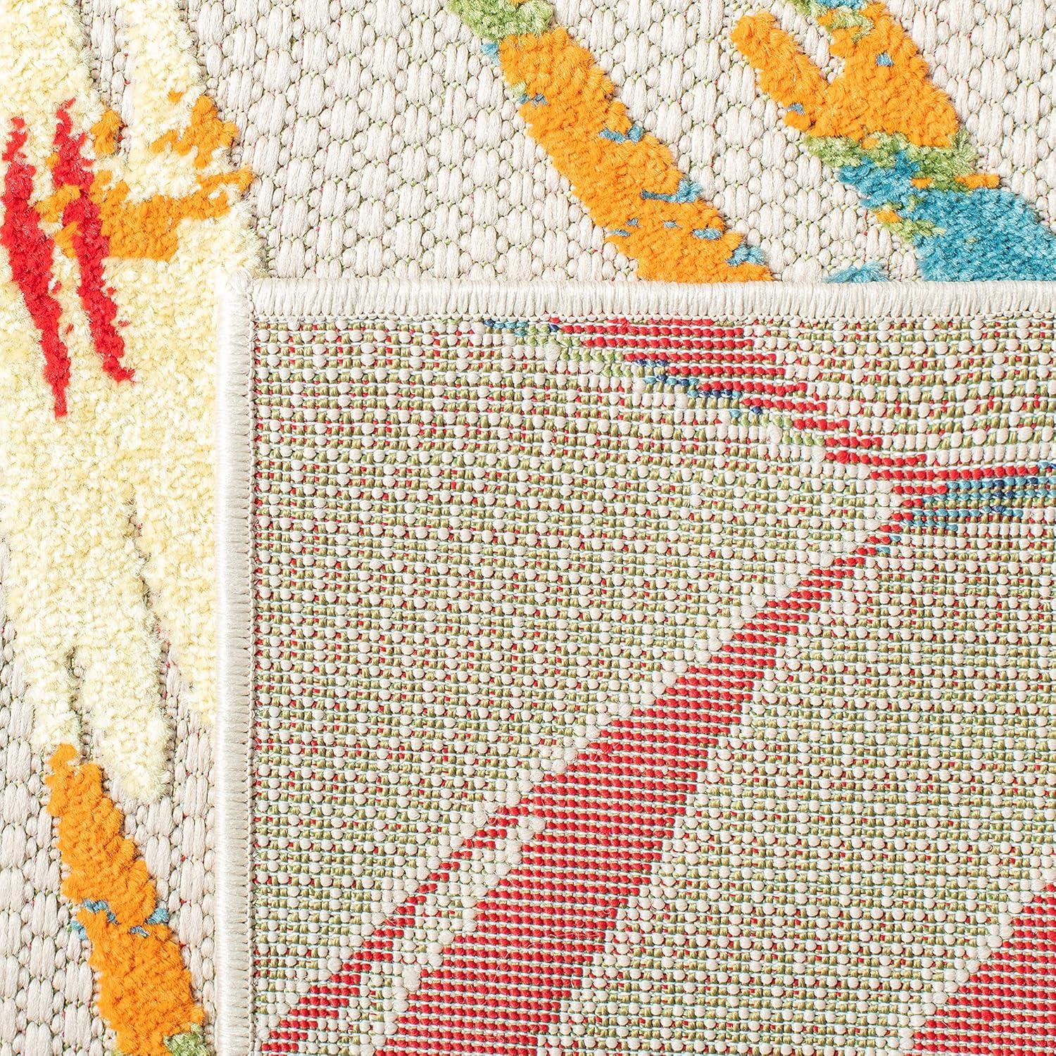 Cabana CBN368 Loomed Indoor Area Rug - Ivory/Navy - 5'3"x7'6" - Safavieh