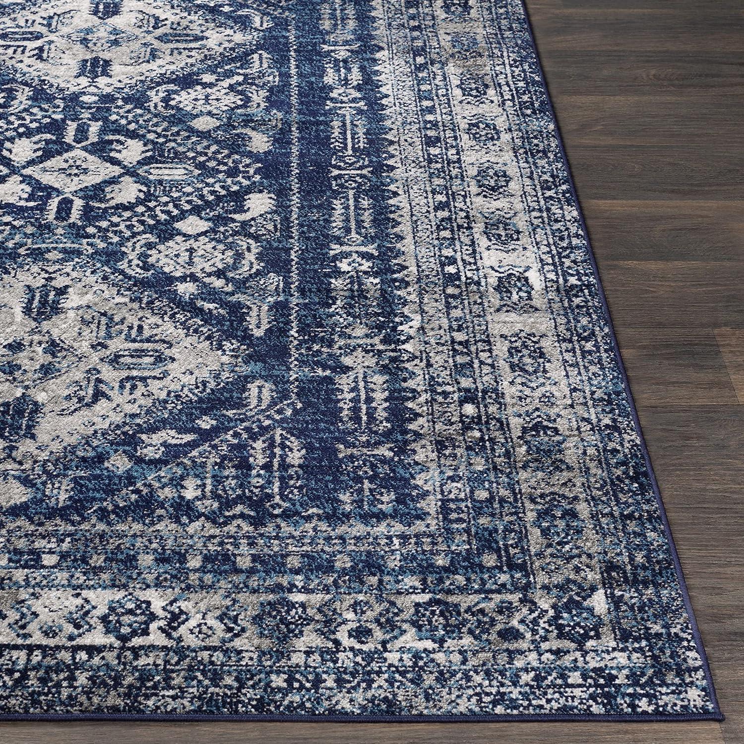 Livabliss Monte Carlo Vintage Oriental Area Rug,5'3" x 7'3",Navy