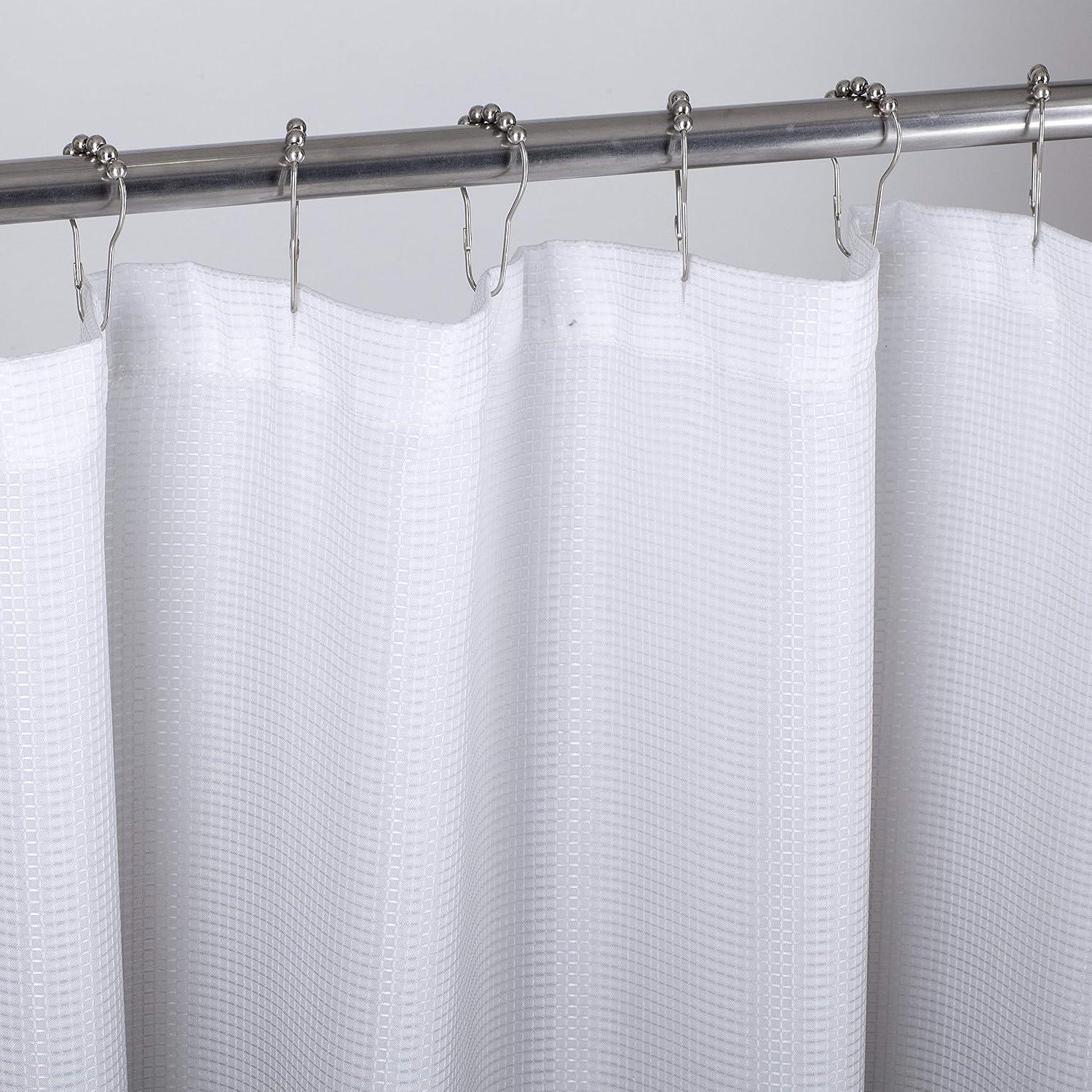 Dainty Home 3D Printed Ombre Textured Waffle Weave Shower Curtain - Black