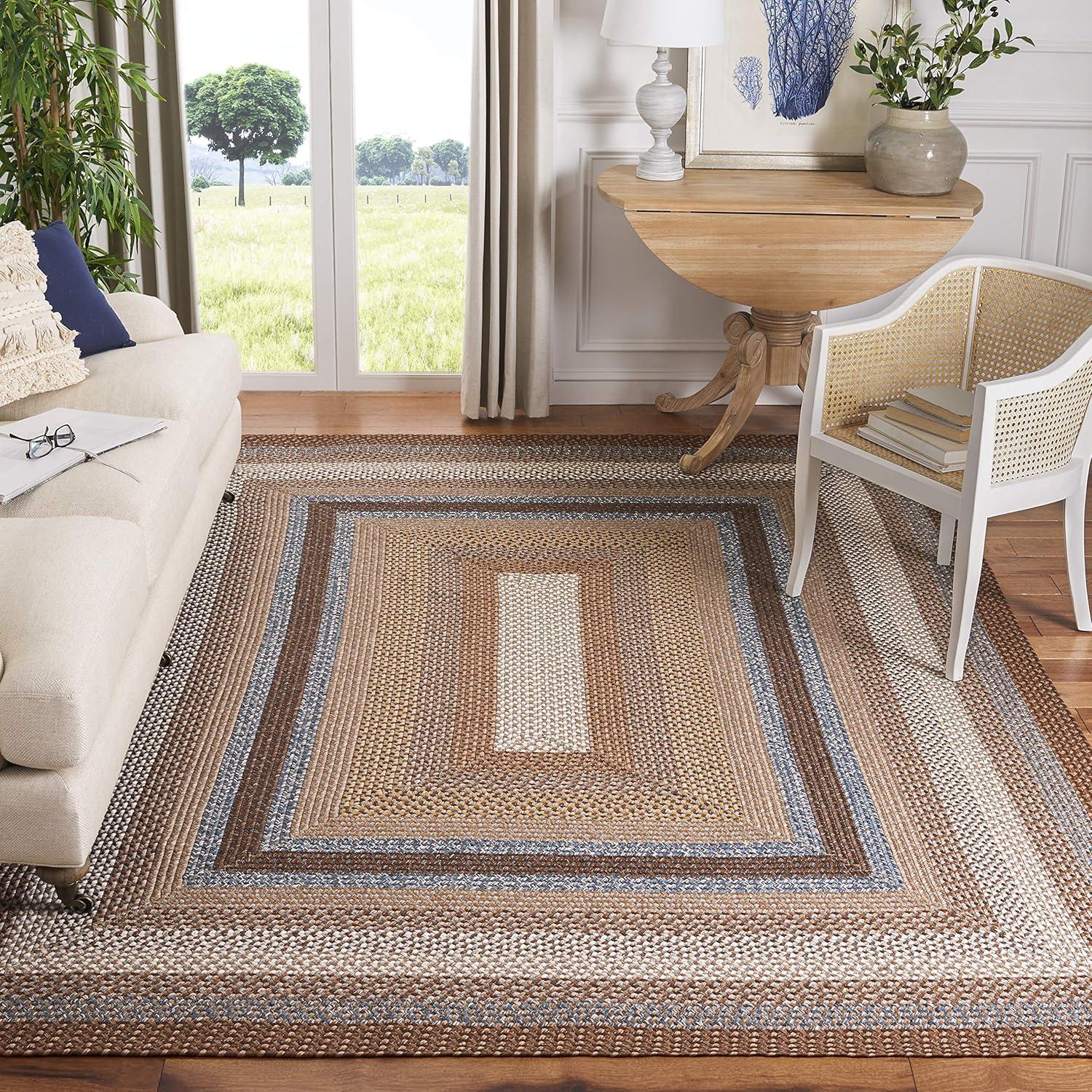 Braided BRD313 Hand Woven Area Rug - Brown/Multi - 10'x14' - Safavieh.