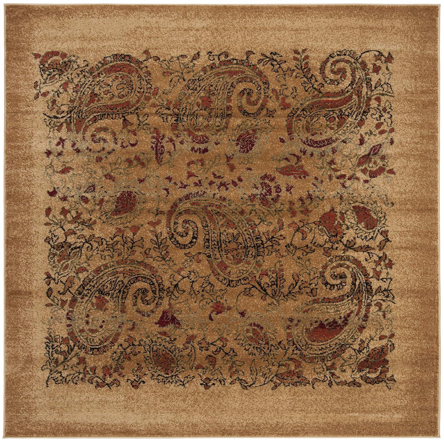 Lyndhurst LNH224 Power Loomed Area Rug - Beige/Multi - 6'x6' - Safavieh