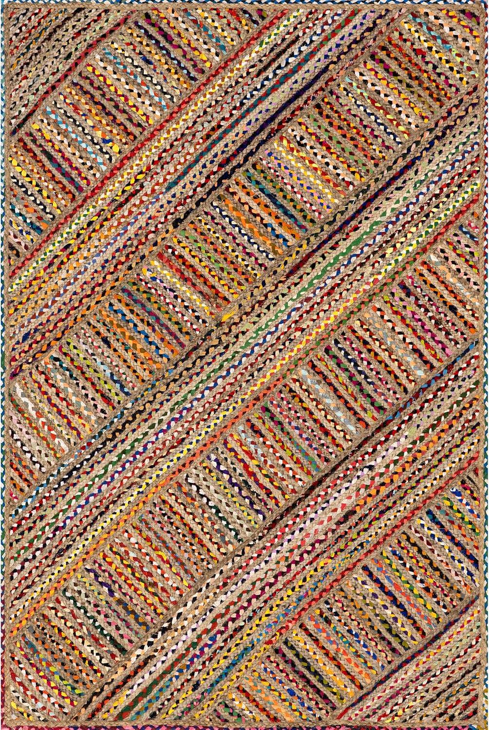 Nuloom Emsley Bold Striped Cotton and Jute Blend Indoor Area Rug