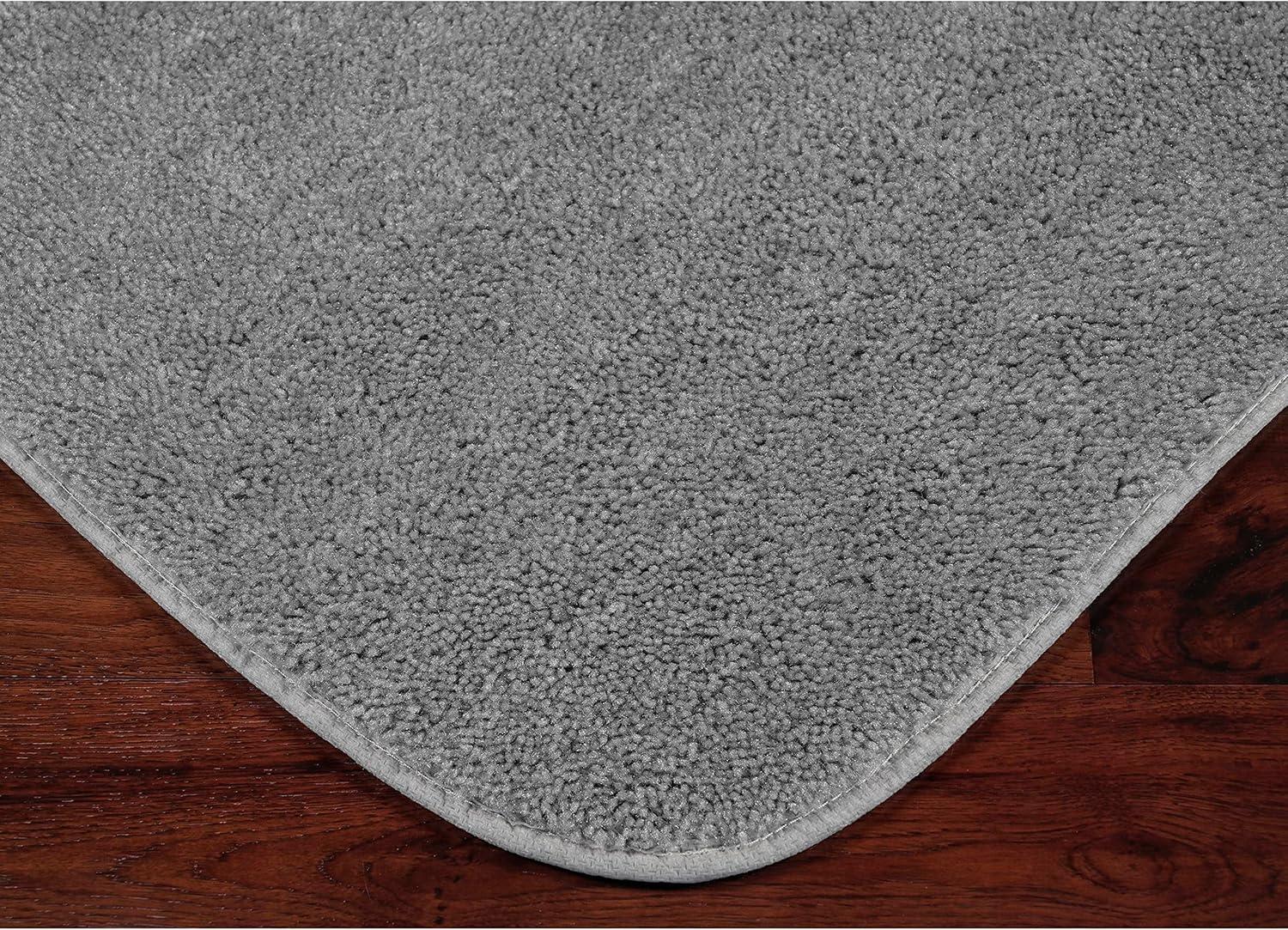 2pc Traditional Nylon Washable Bathroom Rug Set Platinum - Garland Rug: Latex Backed, Tufted Bath Mats Set